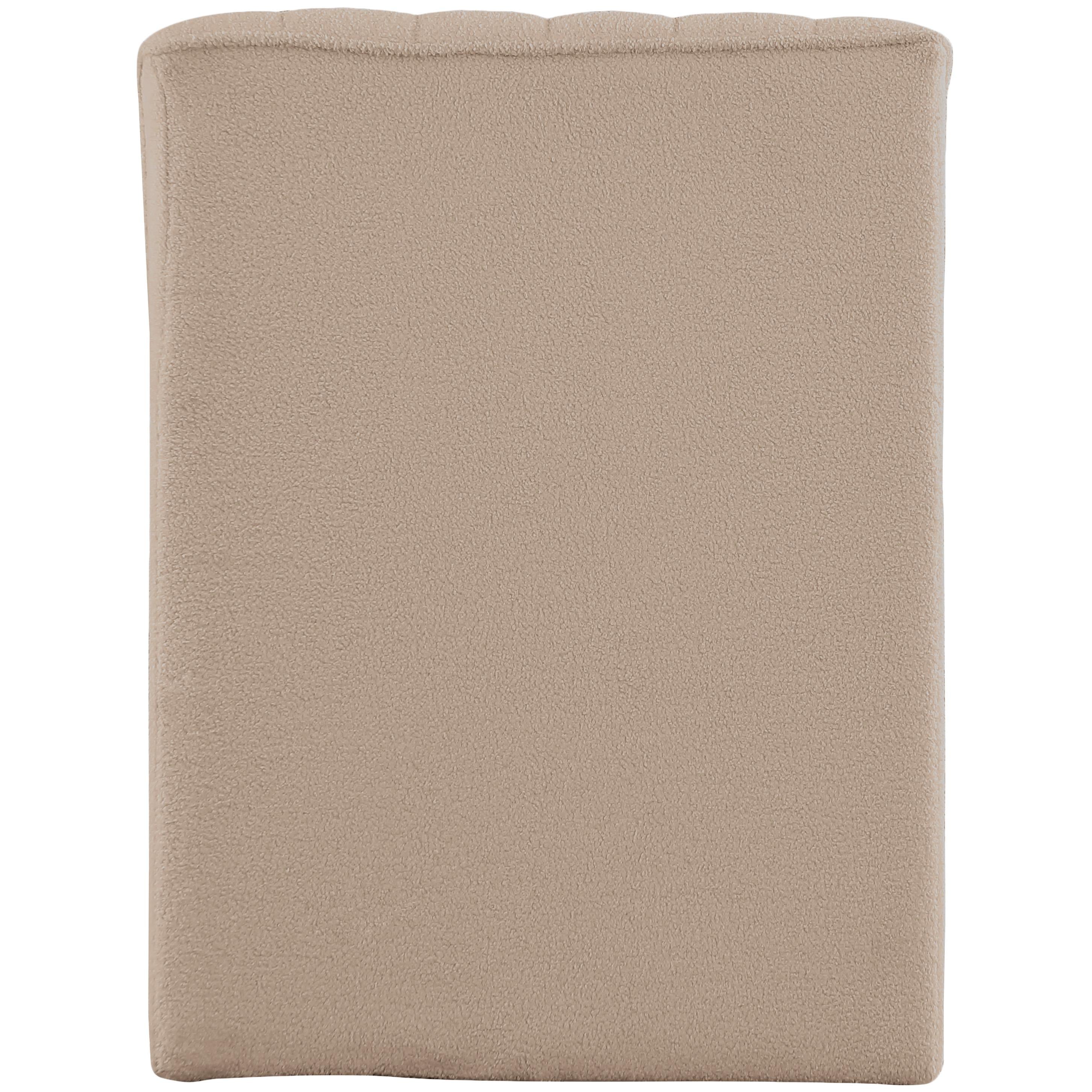 Meridian Orian Beige Teddy Fabric Chaise