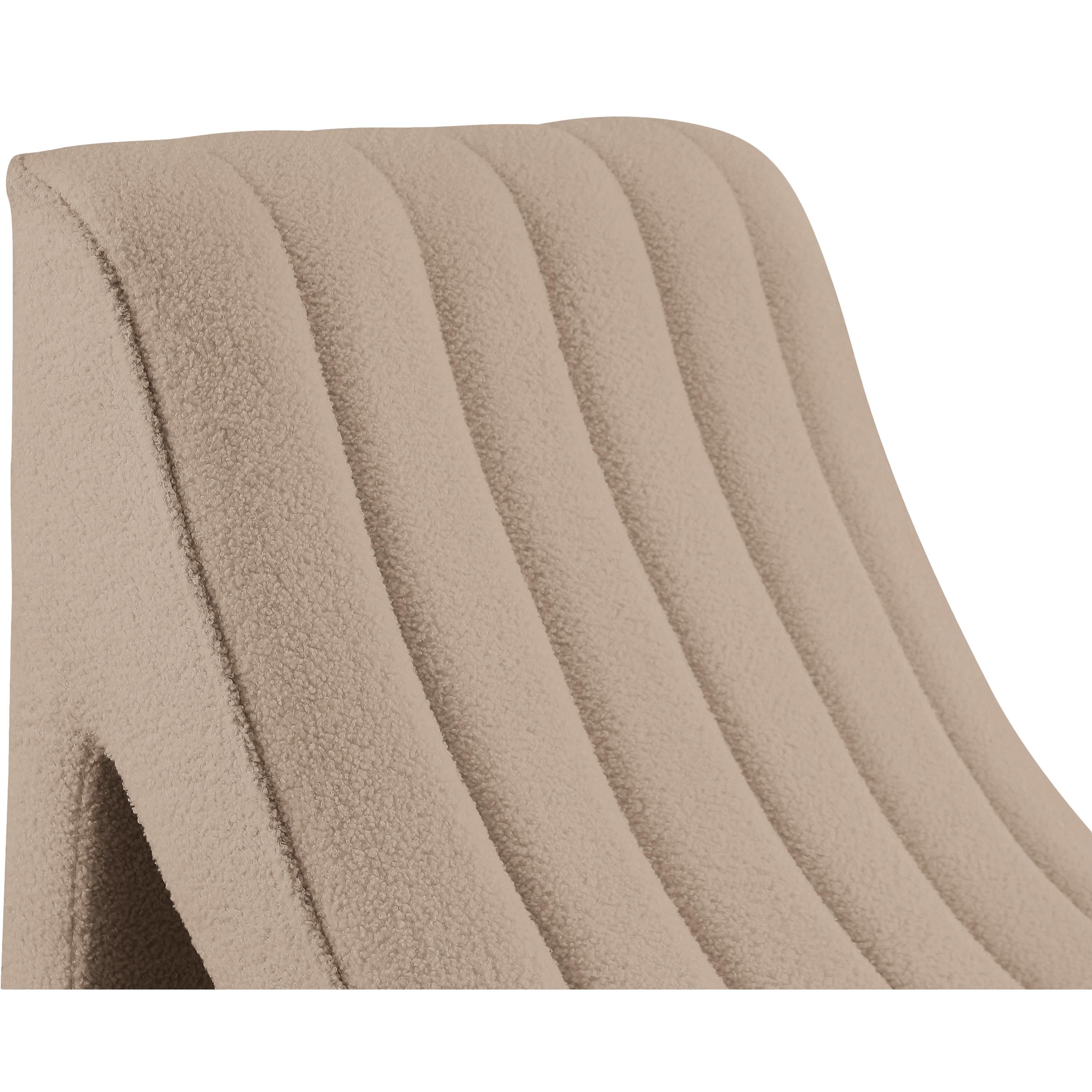 Meridian Orian Beige Teddy Fabric Chaise