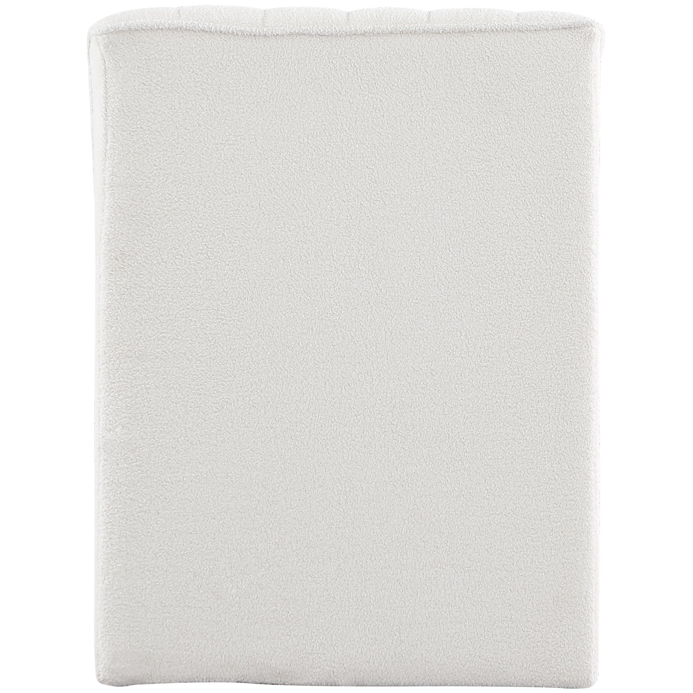 Meridian Orian Cream Teddy Fabric Chaise
