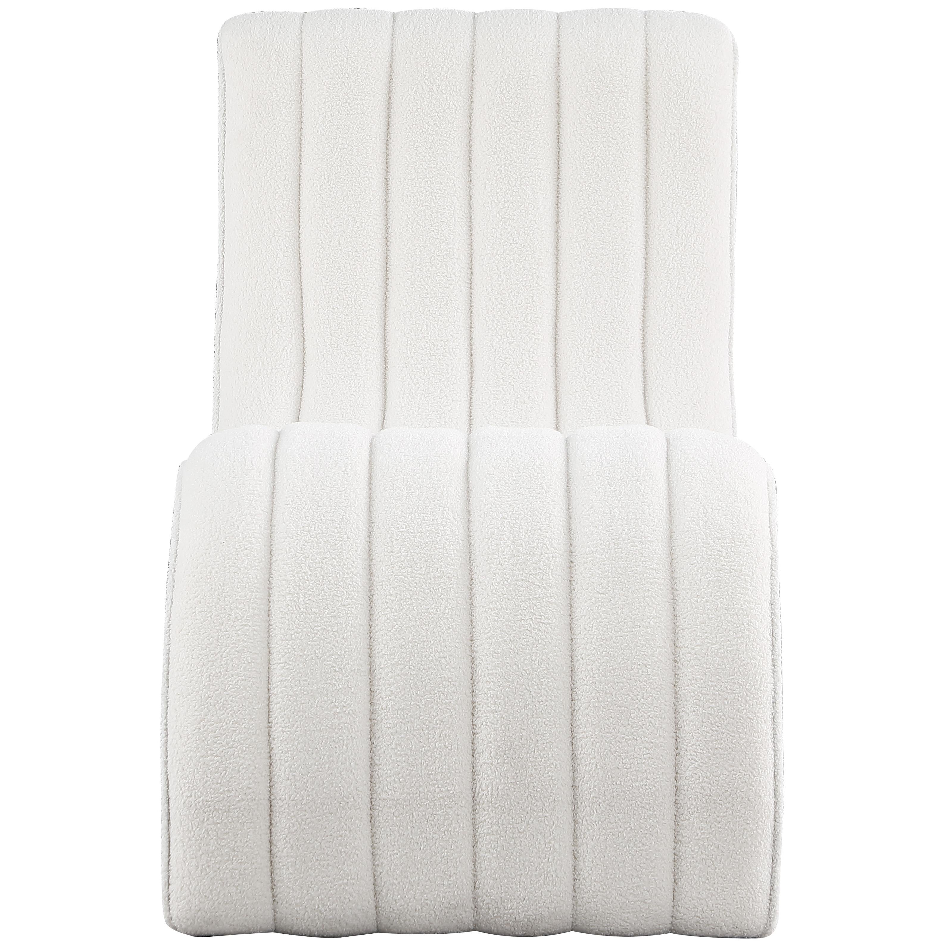 Meridian Orian Cream Teddy Fabric Chaise