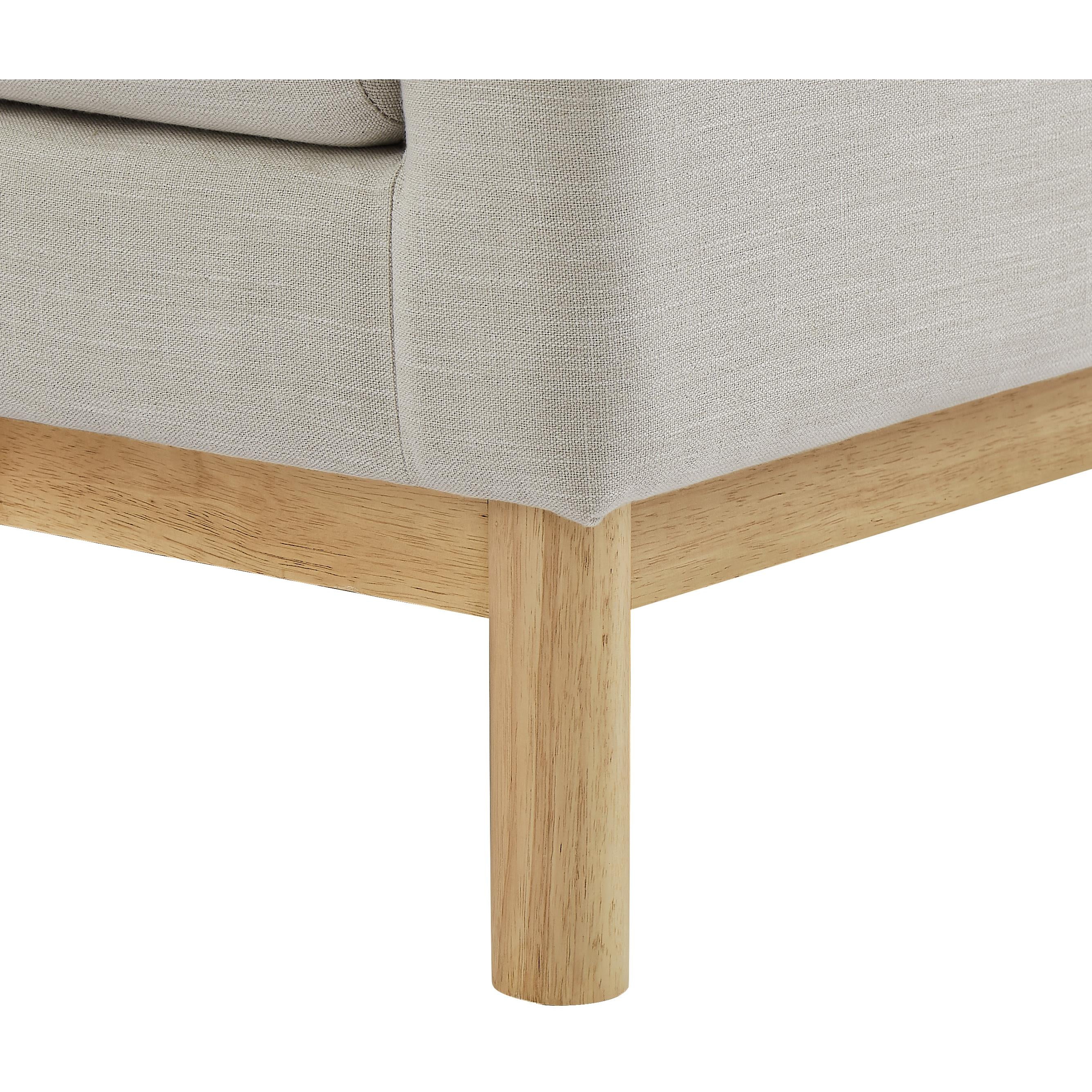Meridian Langham Beige Linen Textured Fabric Chair