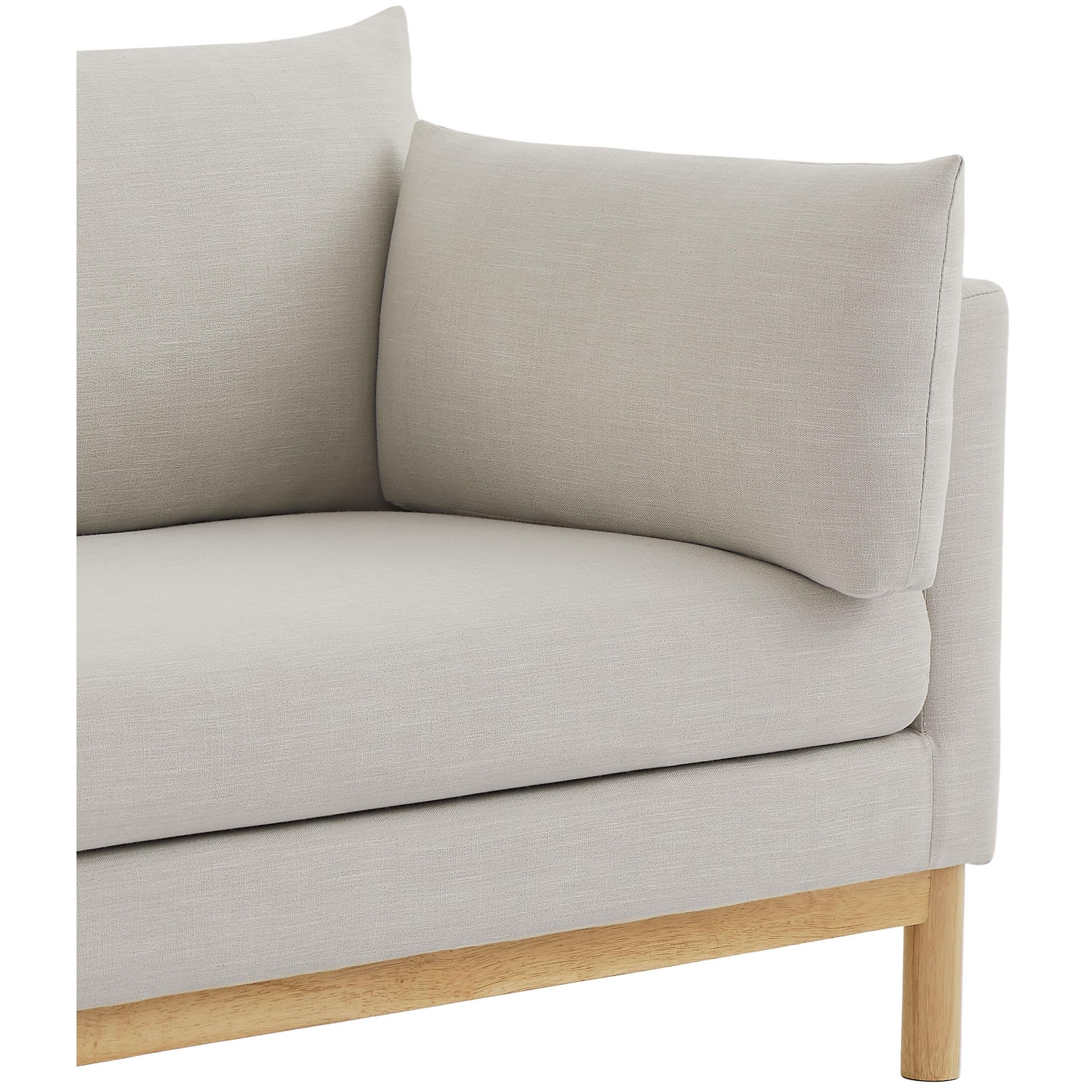 Meridian Langham Beige Linen Textured Fabric Chair