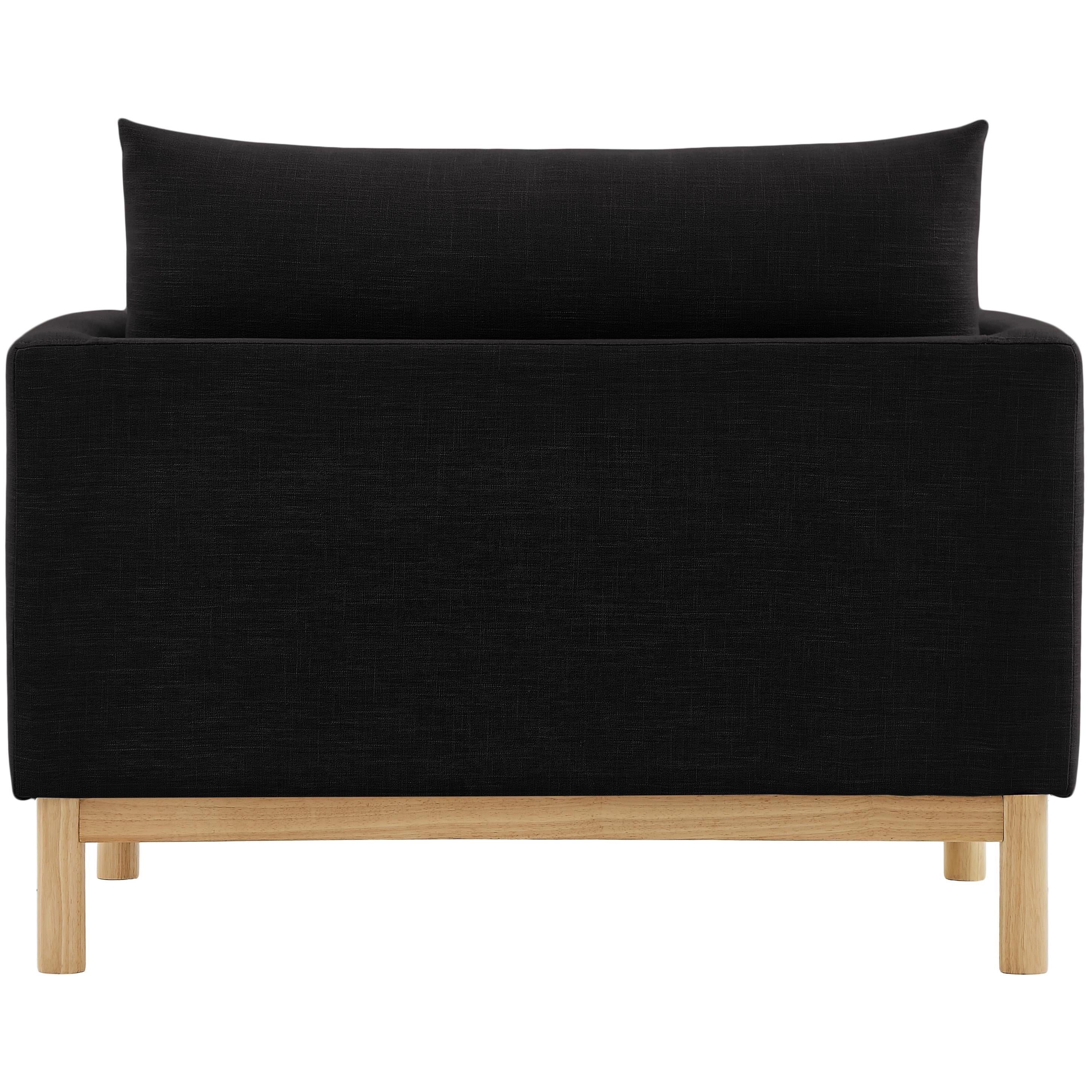 Meridian Langham Black Linen Textured Fabric Chair