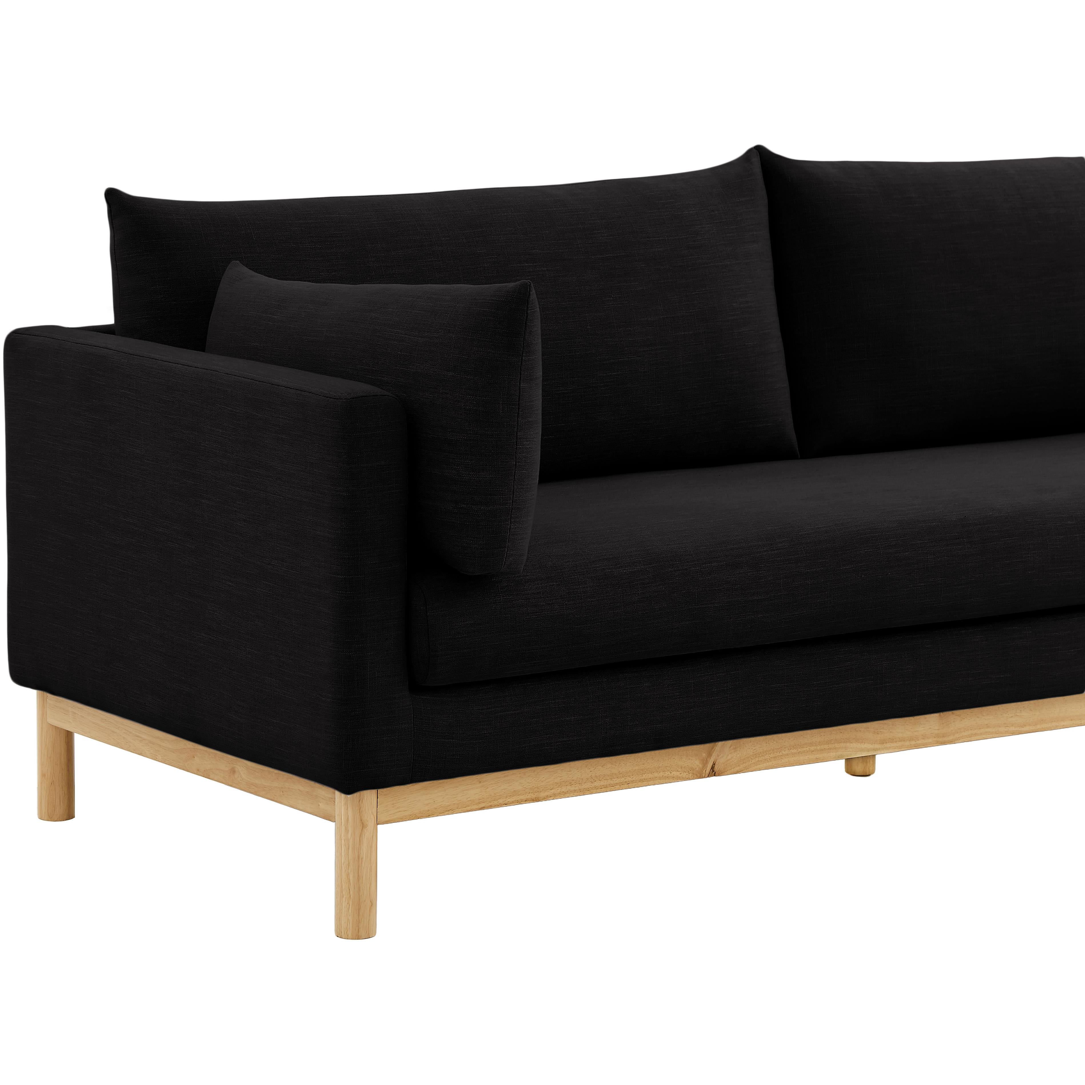 Meridian Langham Black Linen Textured Fabric Chair
