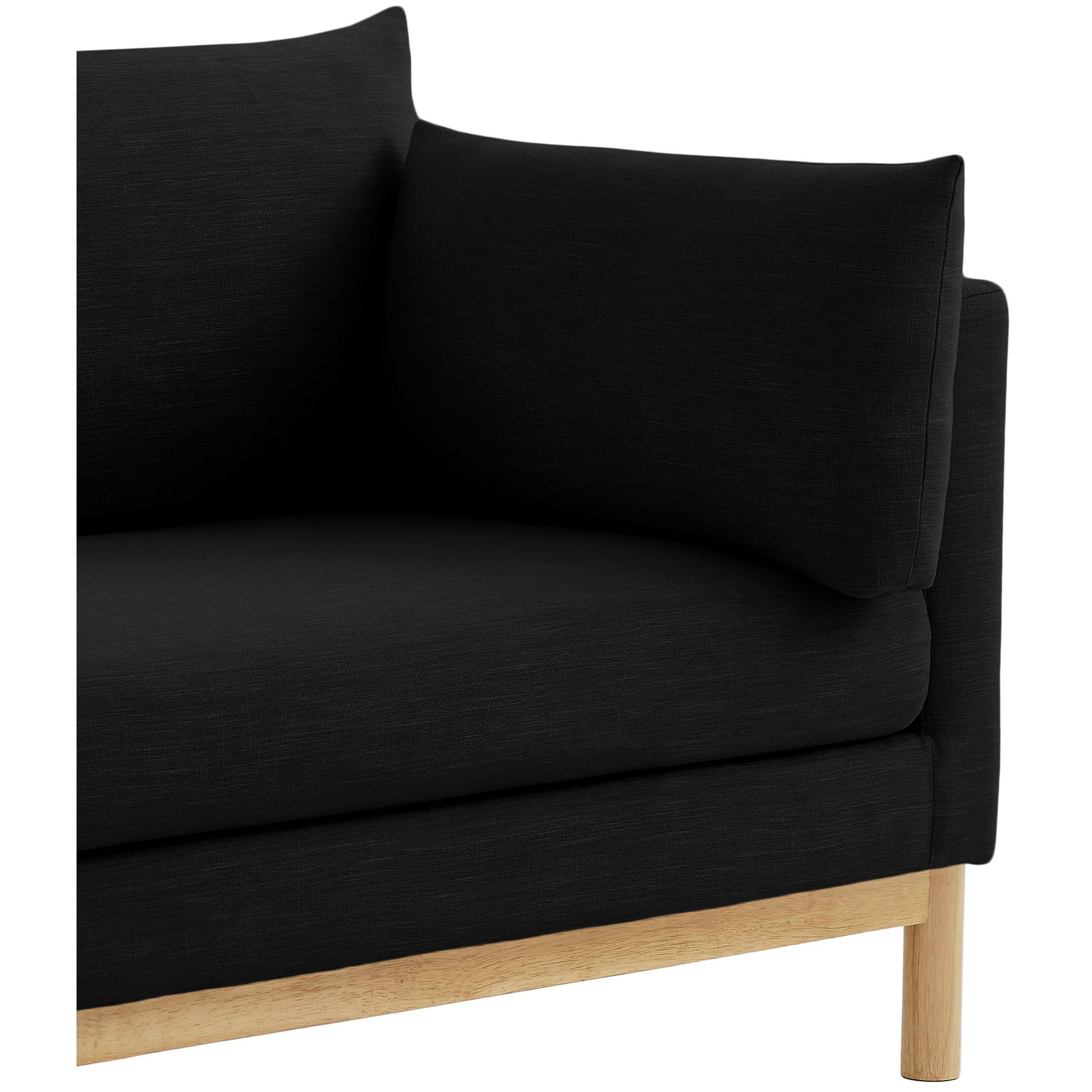 Meridian Langham Black Linen Textured Fabric Chair