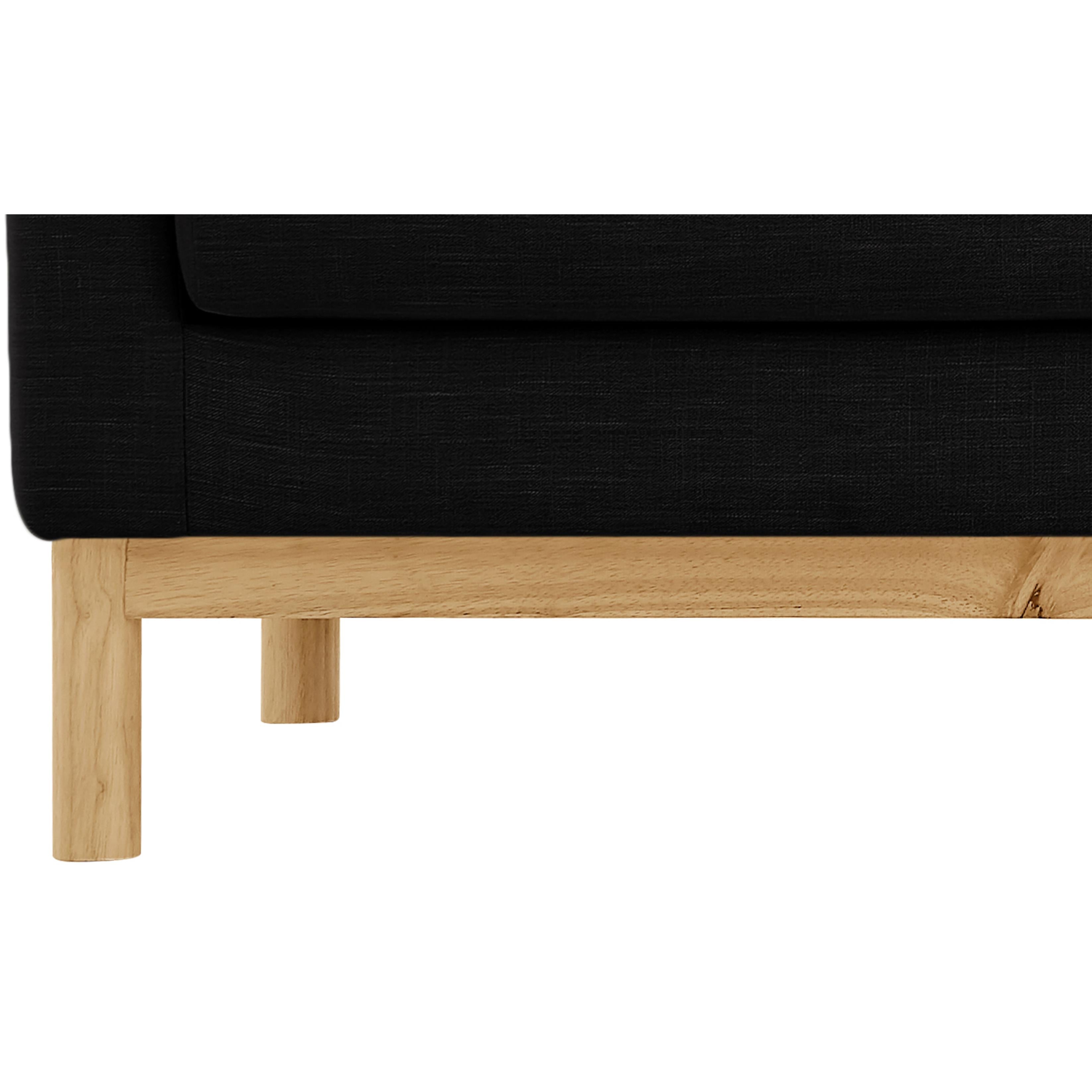 Meridian Langham Black Linen Textured Fabric Chair