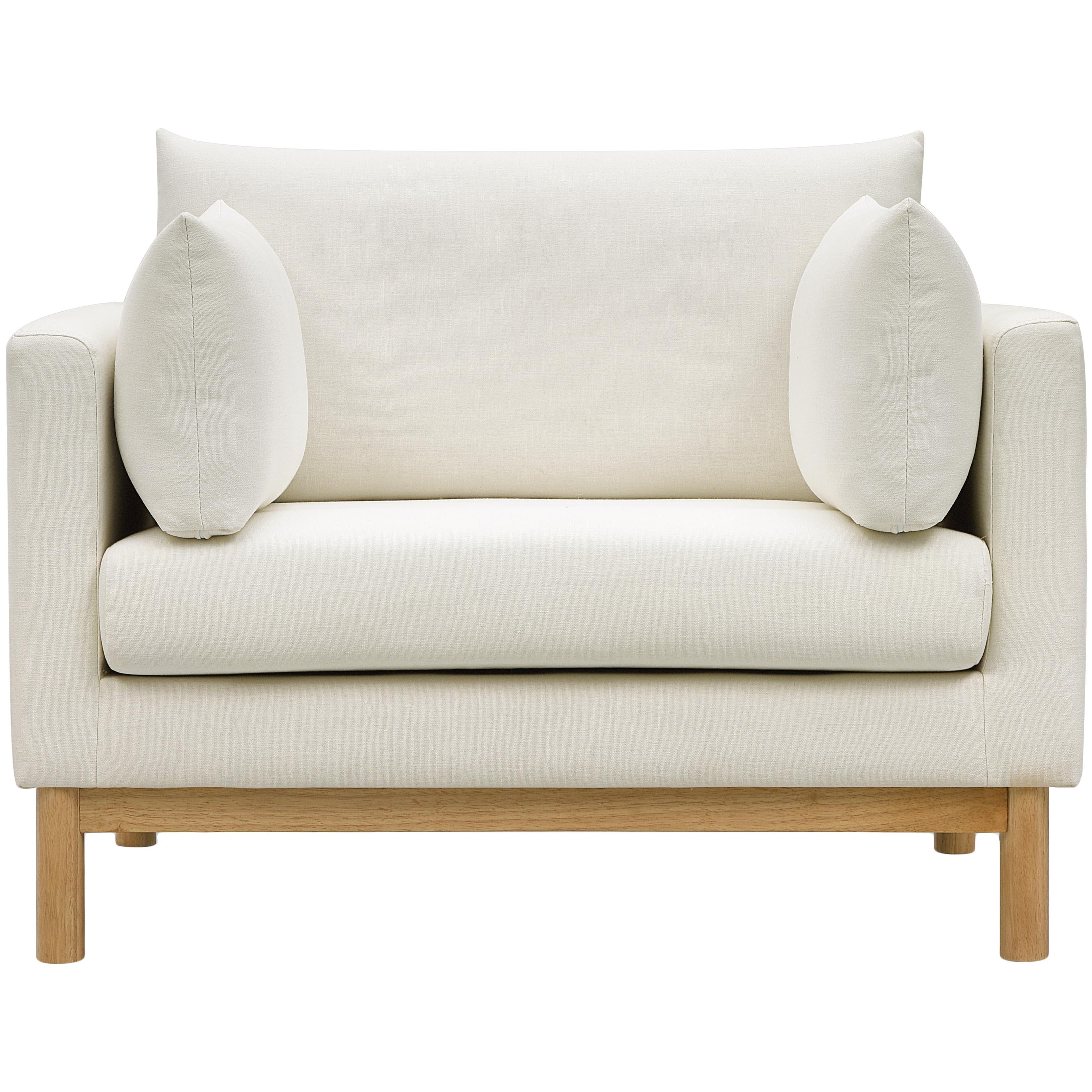 Meridian Langham Cream Linen Textured Fabric Chair