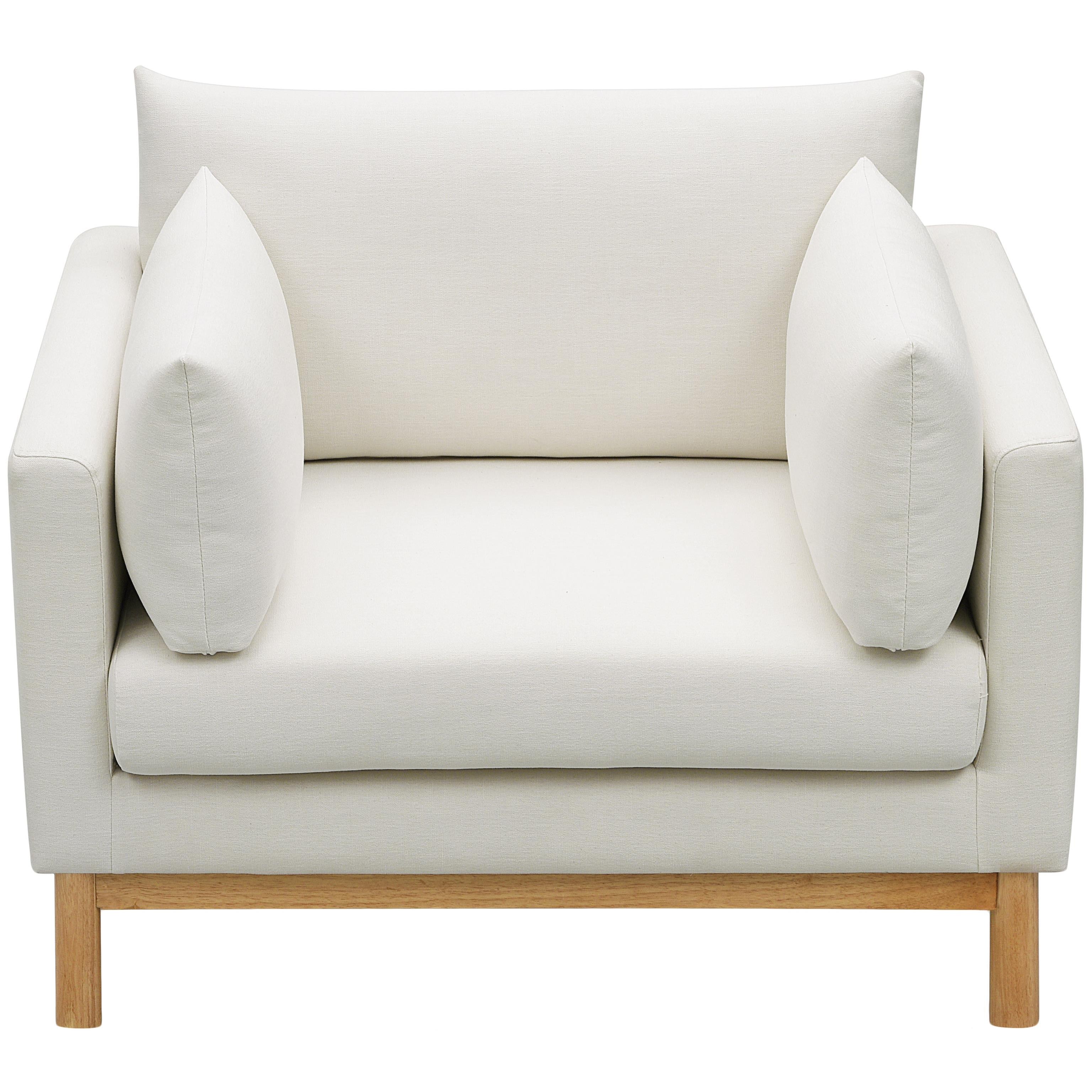 Meridian Langham Cream Linen Textured Fabric Chair