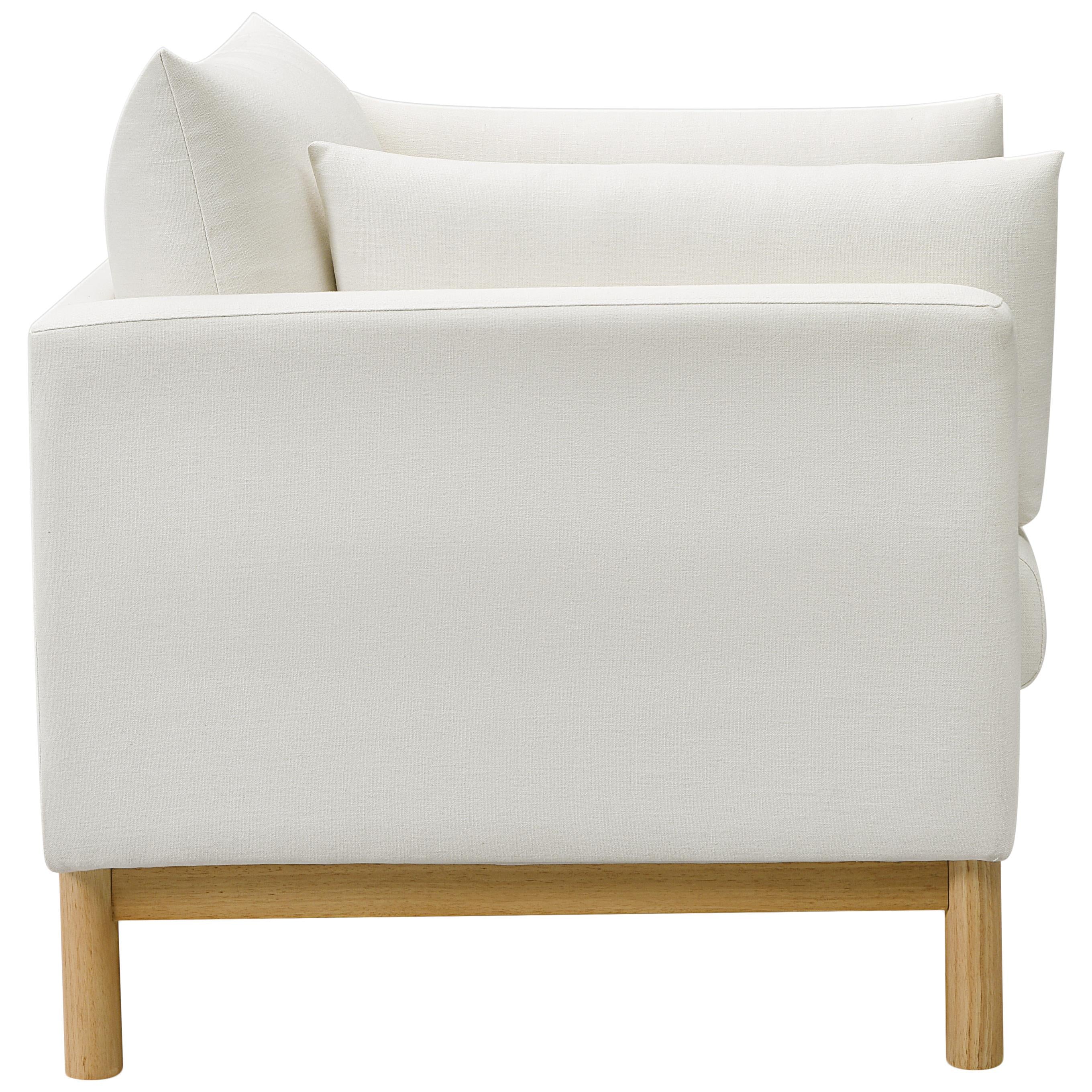 Meridian Langham Cream Linen Textured Fabric Chair