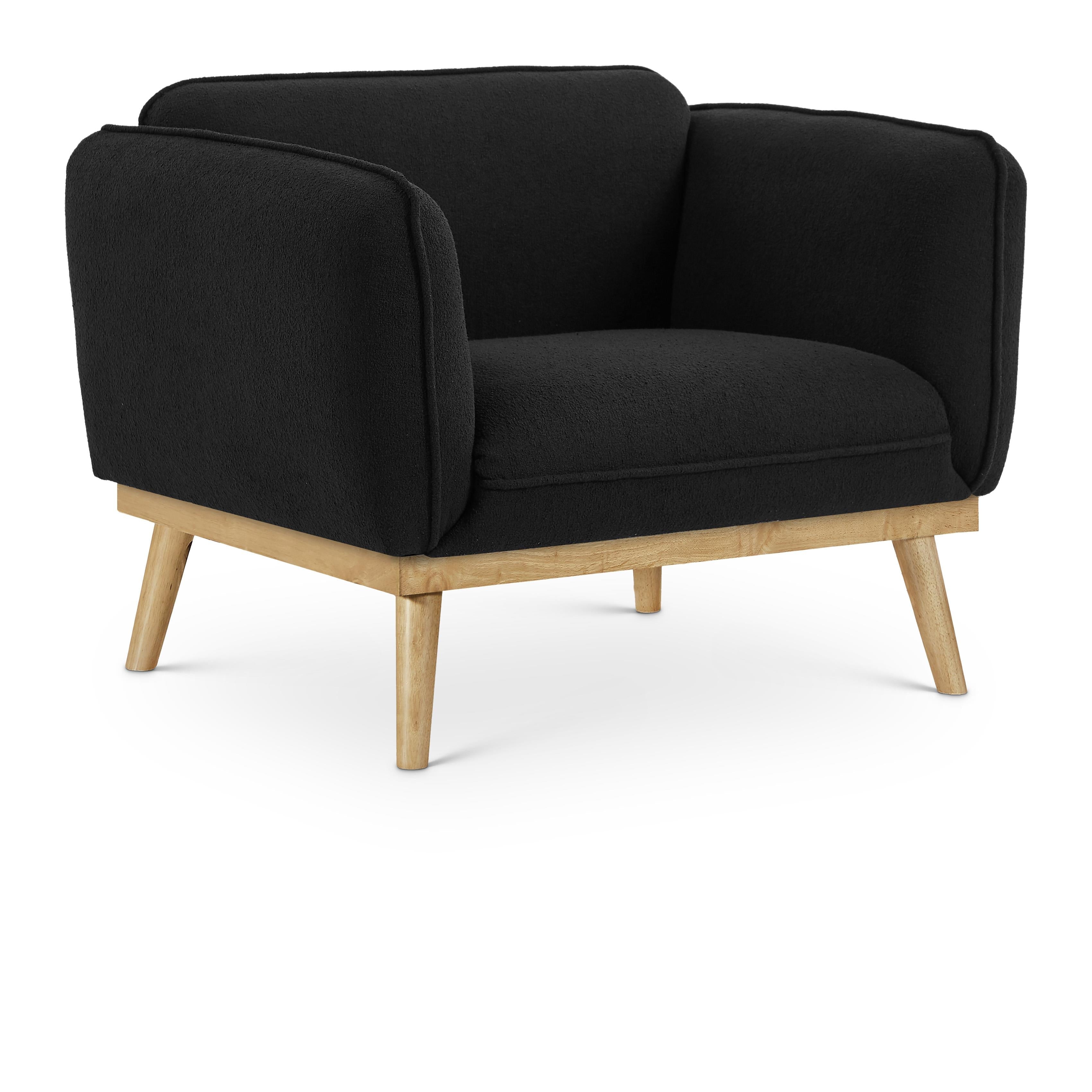 Meridian Nolita Black Boucle Fabric Chair