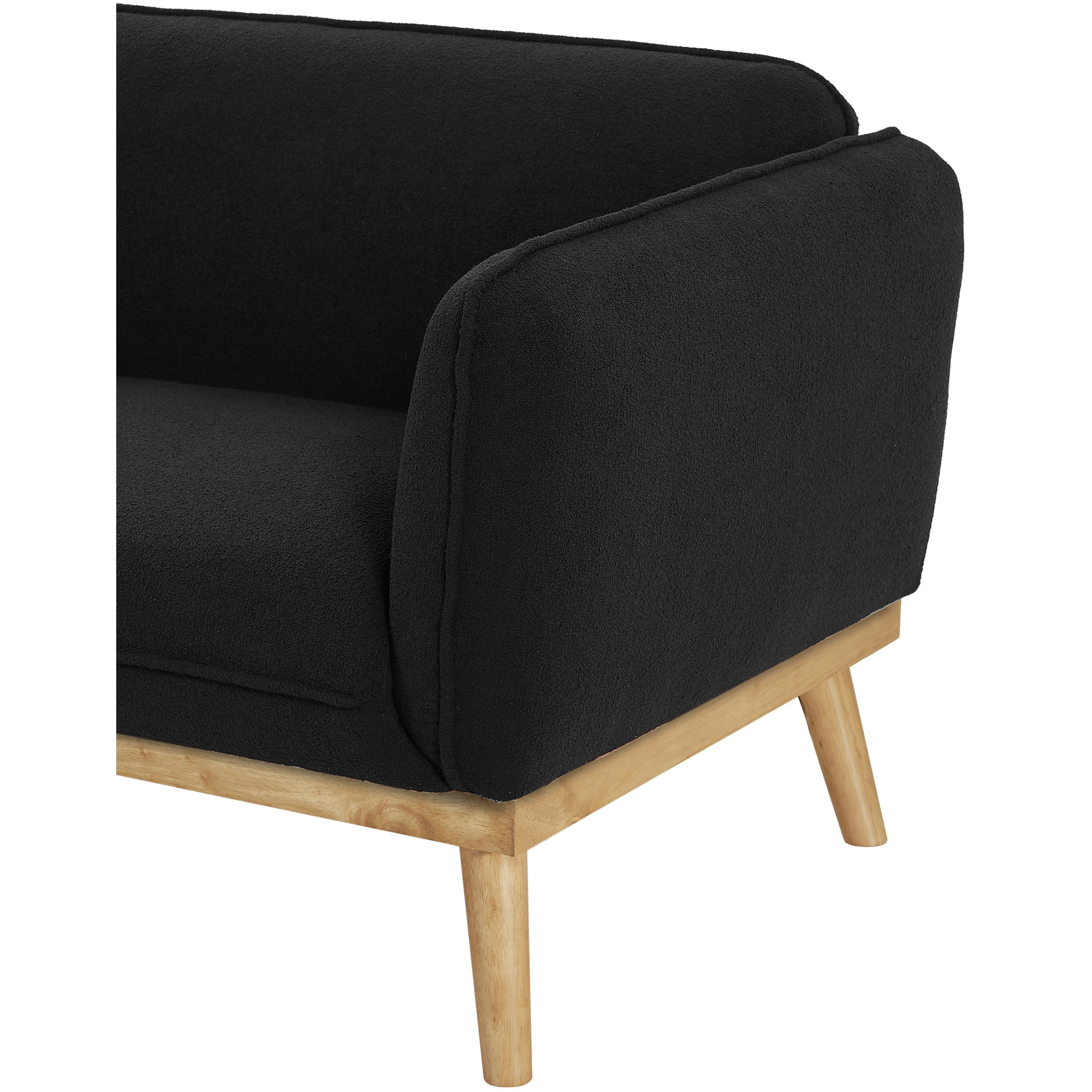 Meridian Nolita Black Boucle Fabric Chair