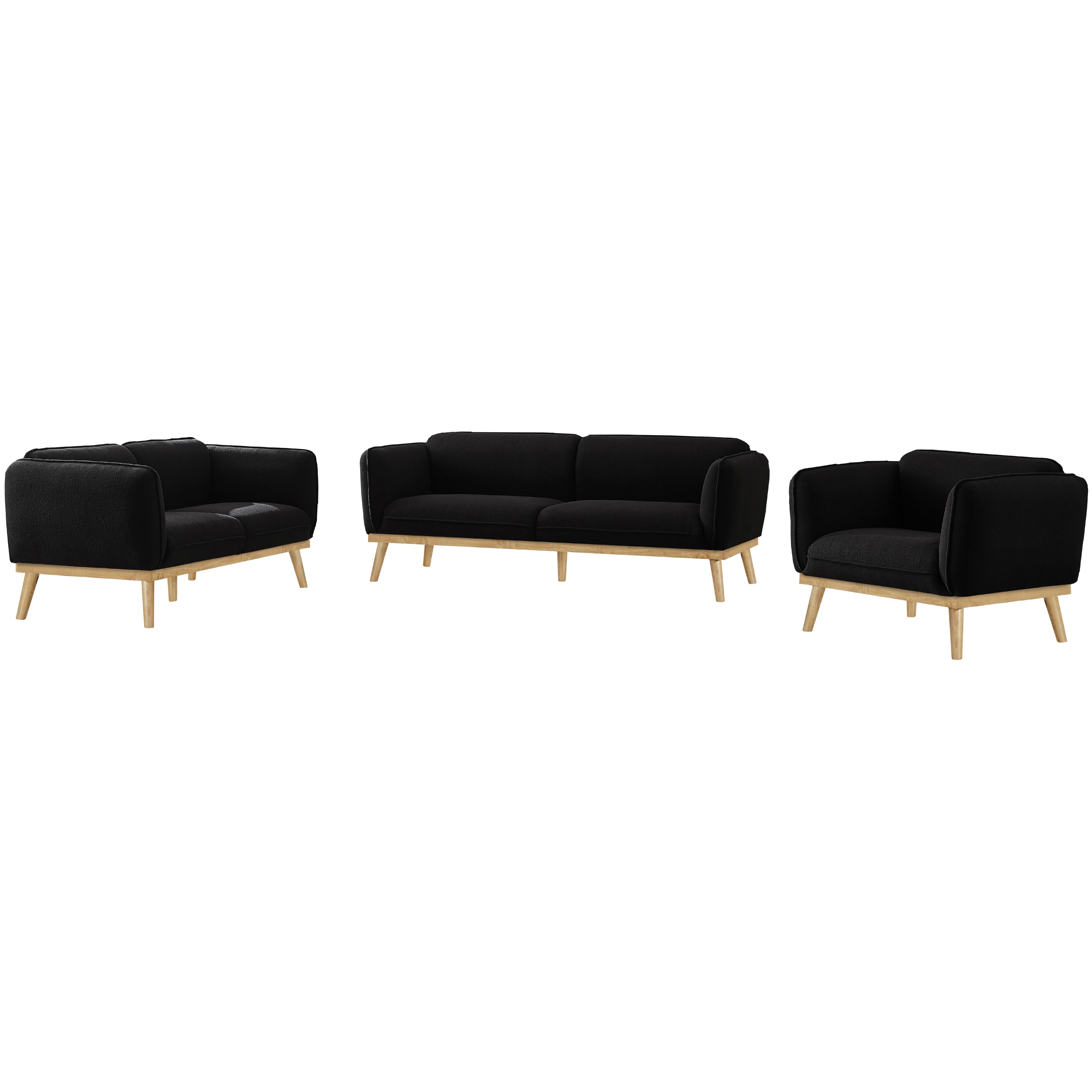 Meridian Nolita Black Boucle Fabric Chair