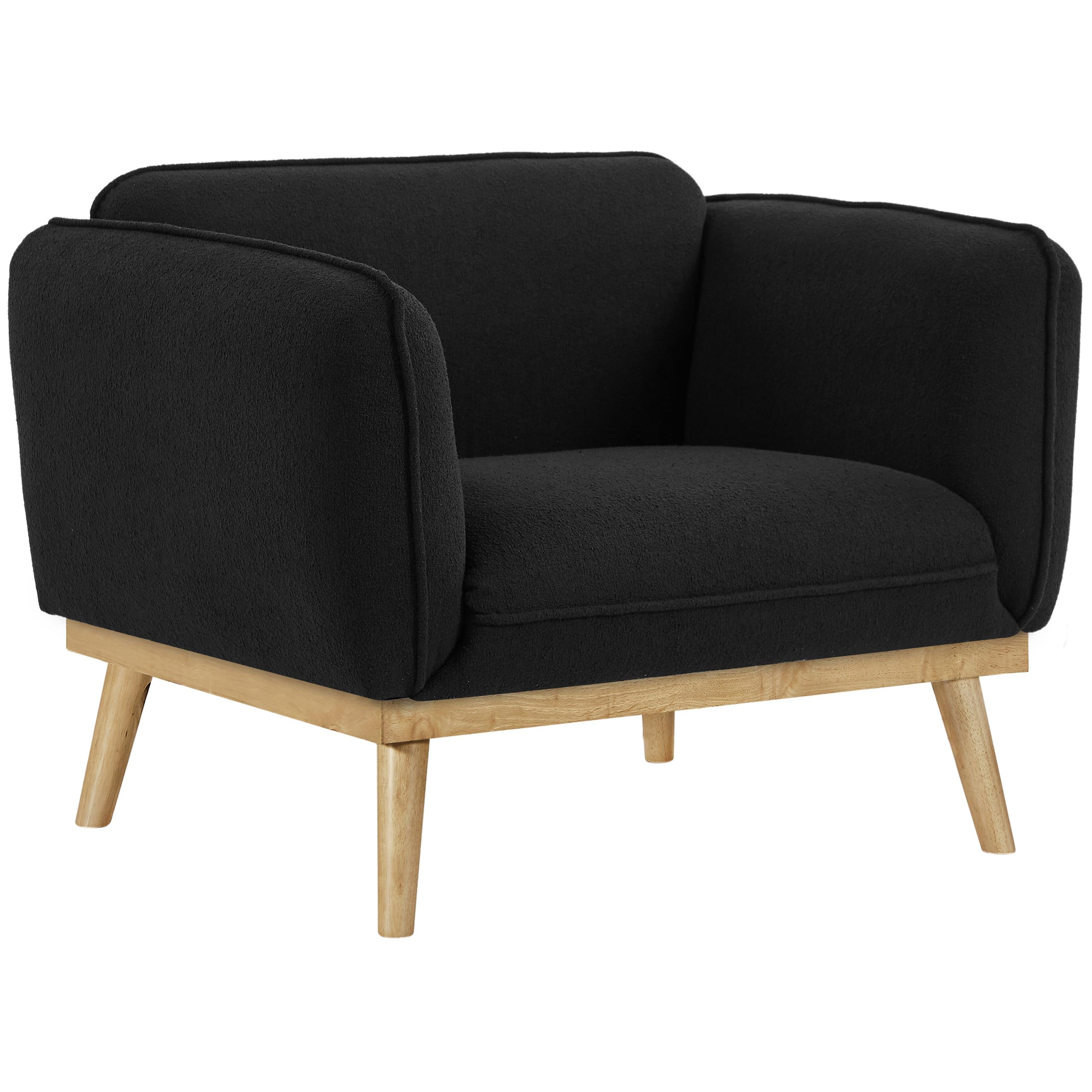 Meridian Nolita Black Boucle Fabric Chair
