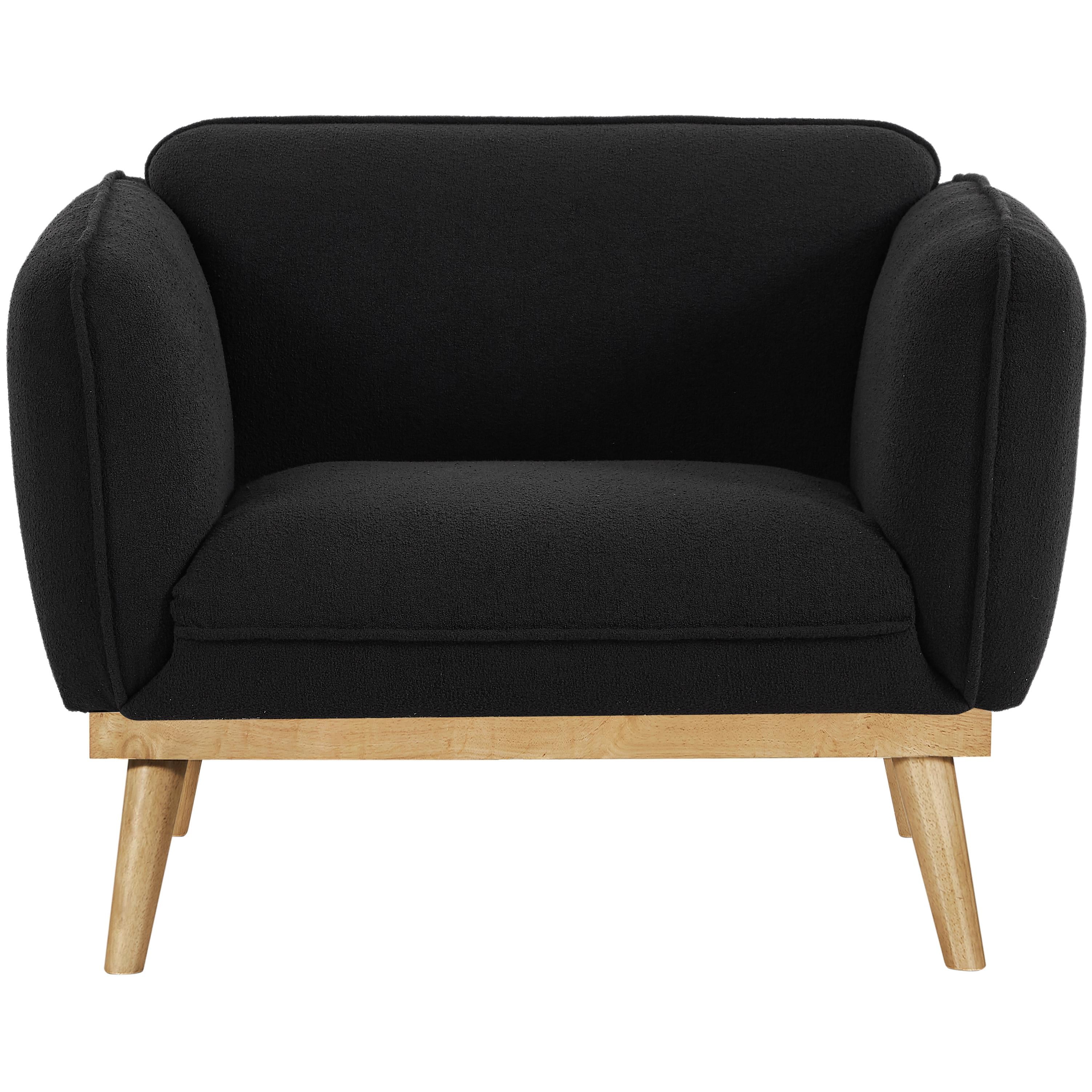 Meridian Nolita Black Boucle Fabric Chair
