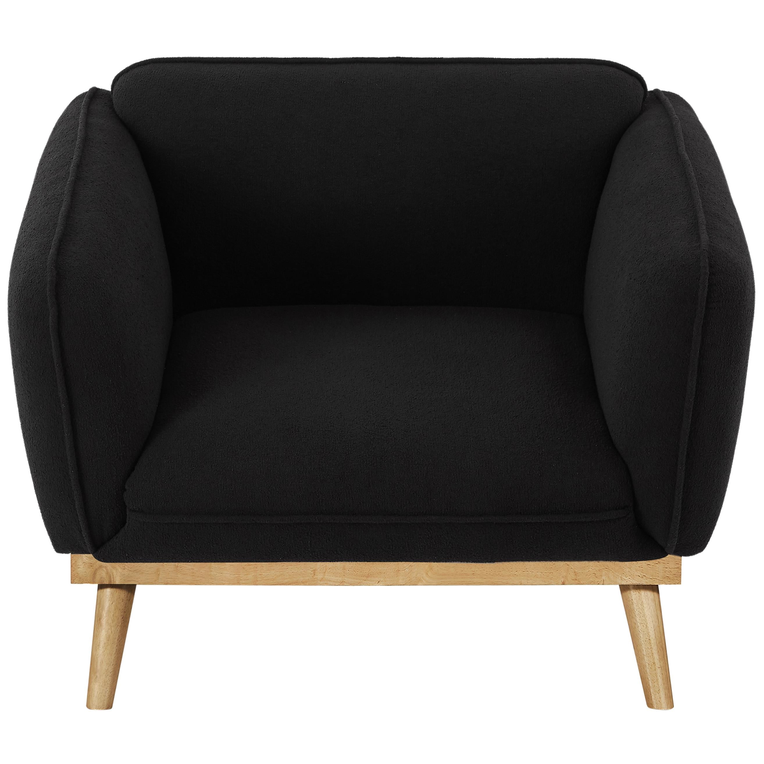 Meridian Nolita Black Boucle Fabric Chair