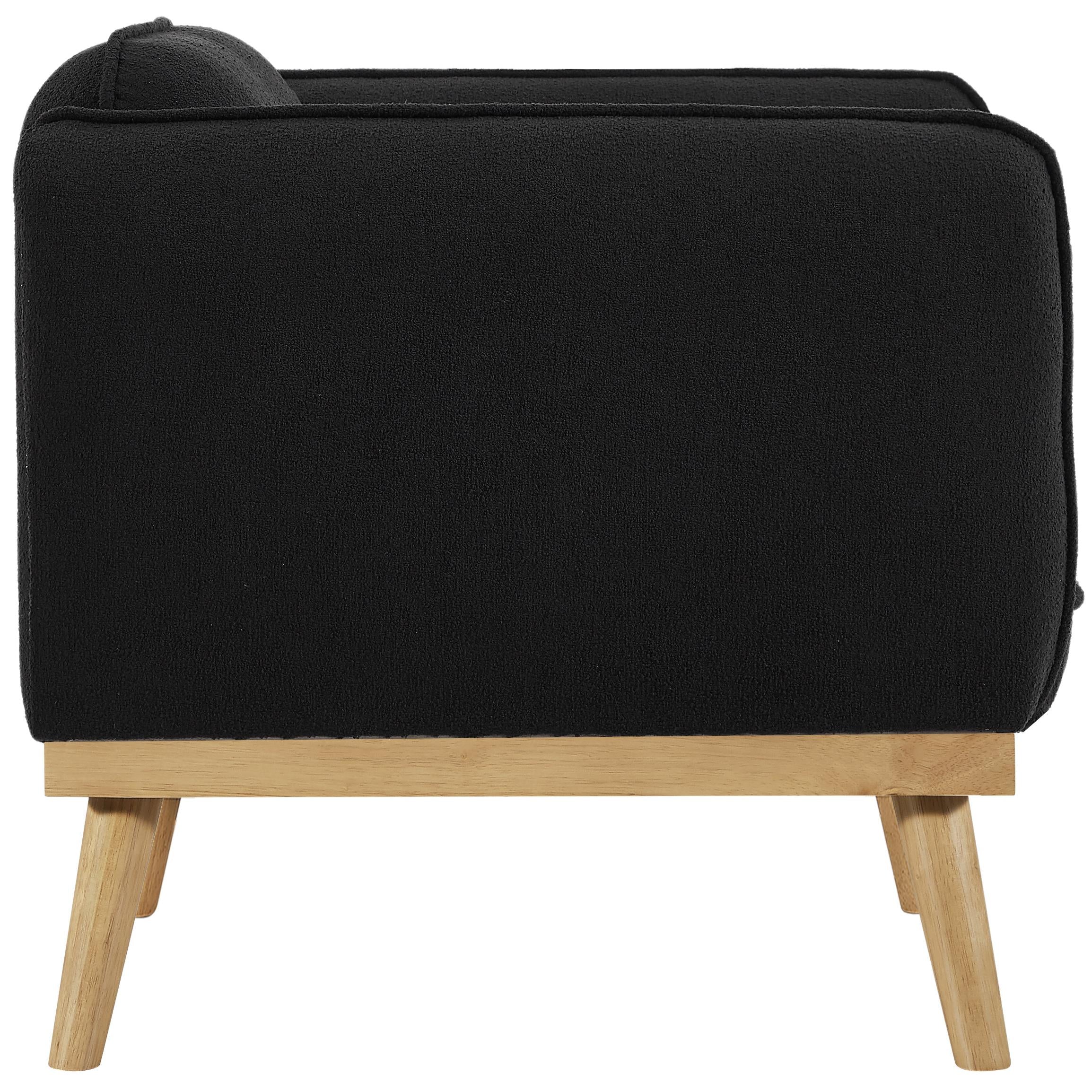 Meridian Nolita Black Boucle Fabric Chair