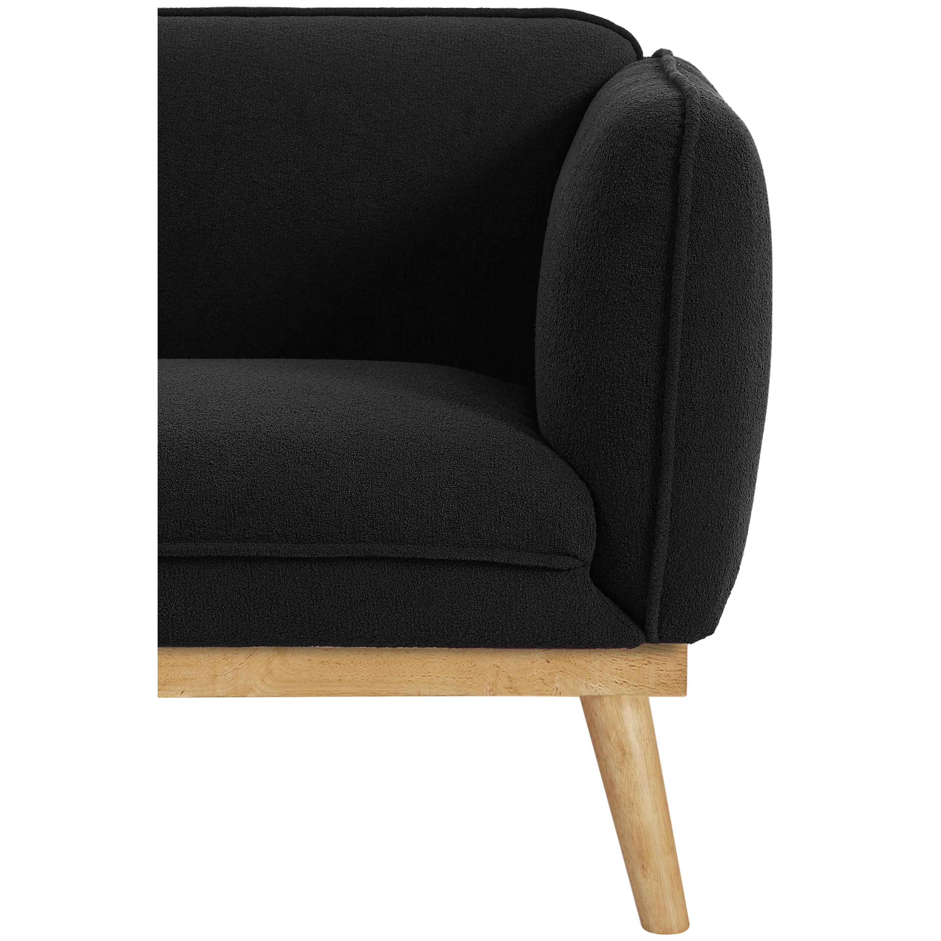 Meridian Nolita Black Boucle Fabric Chair