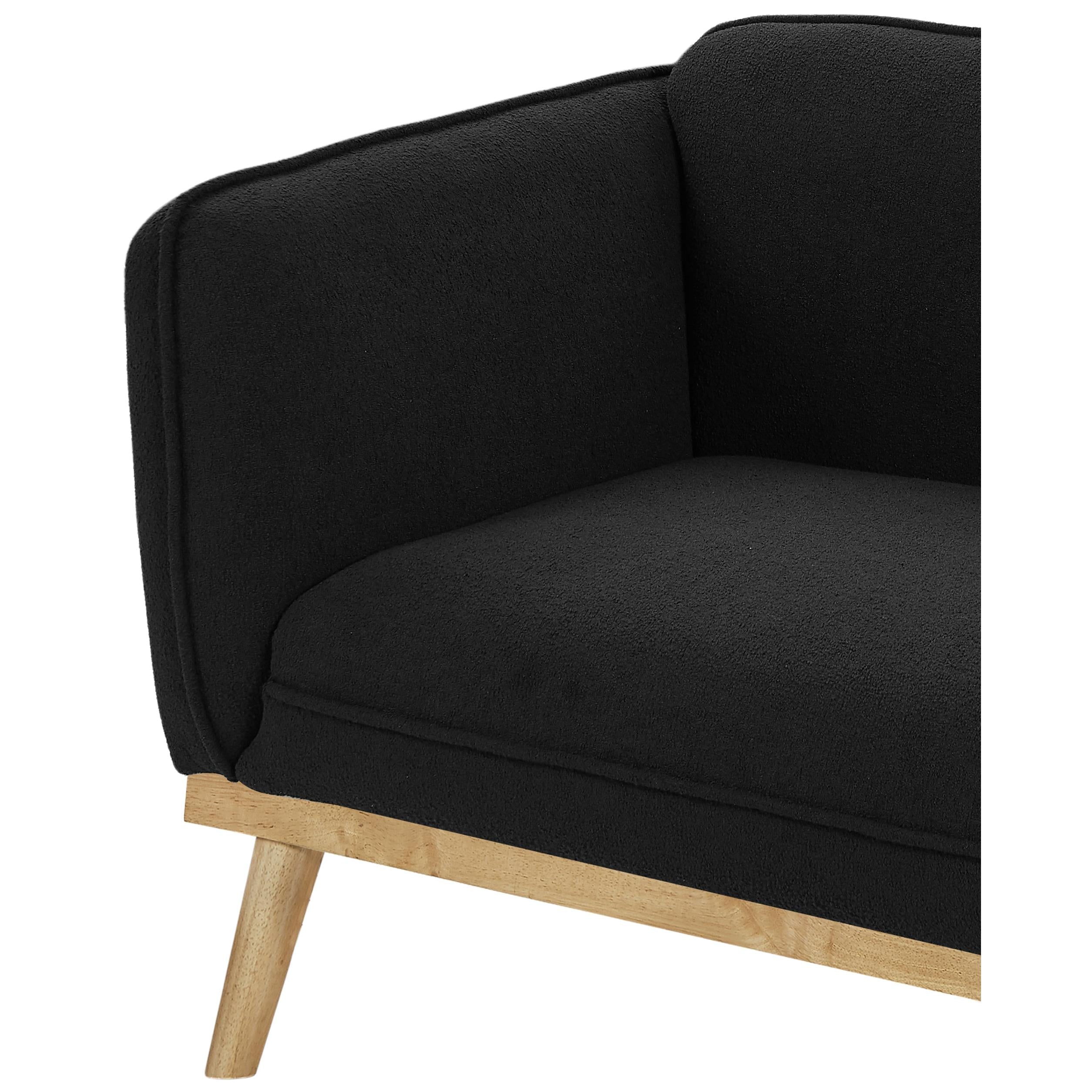 Meridian Nolita Black Boucle Fabric Chair