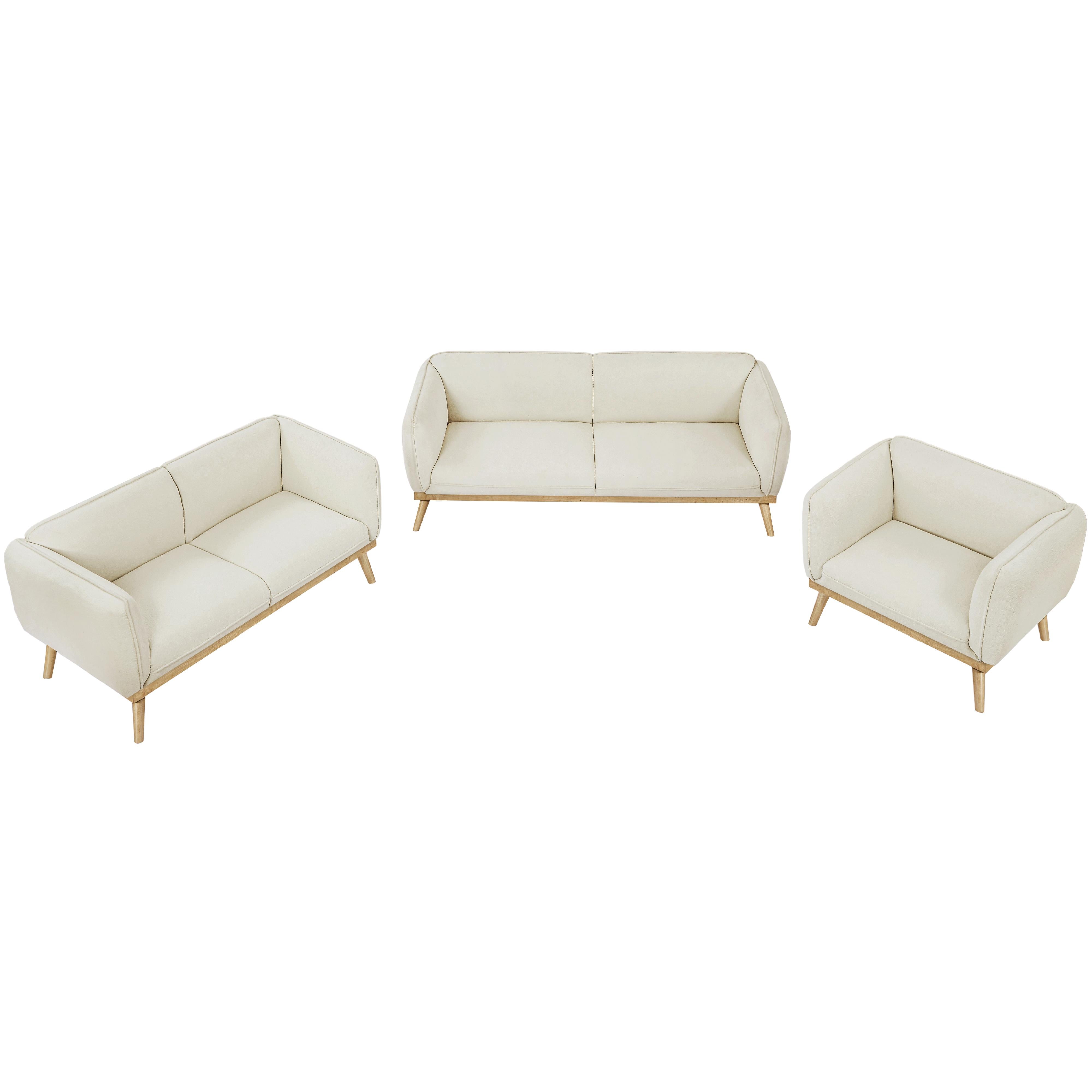 Meridian Nolita Cream Boucle Fabric Chair