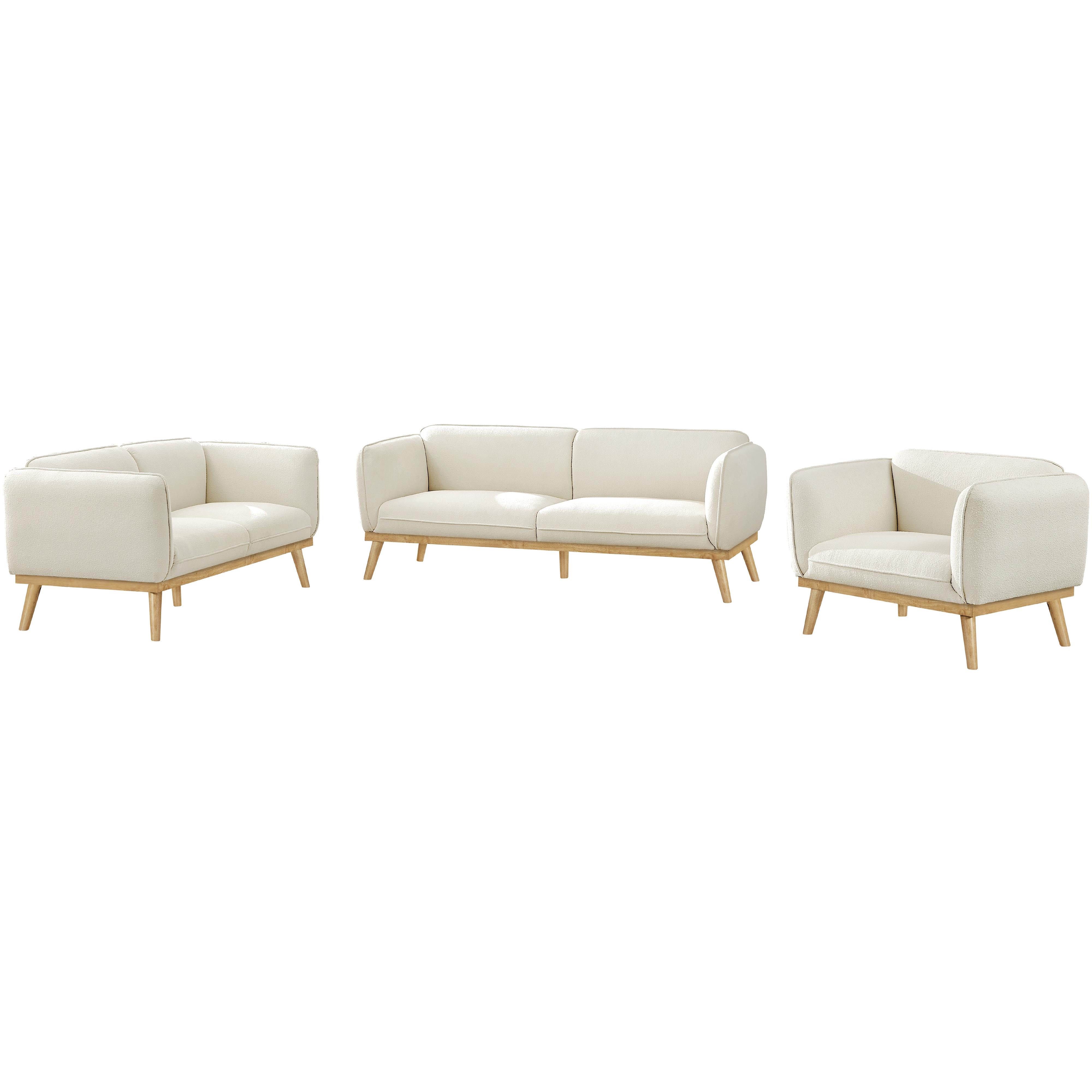 Meridian Nolita Cream Boucle Fabric Chair