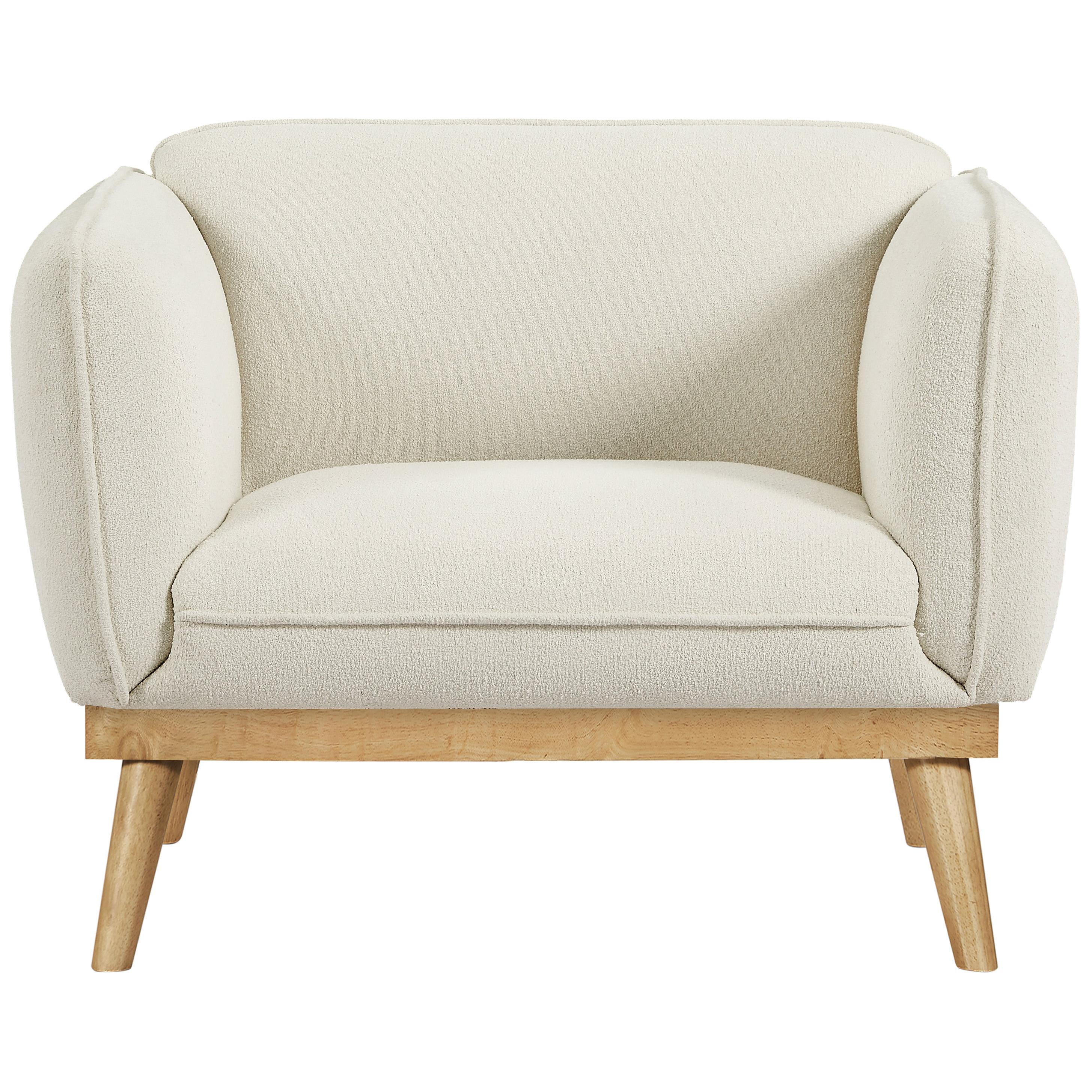 Meridian Nolita Cream Boucle Fabric Chair