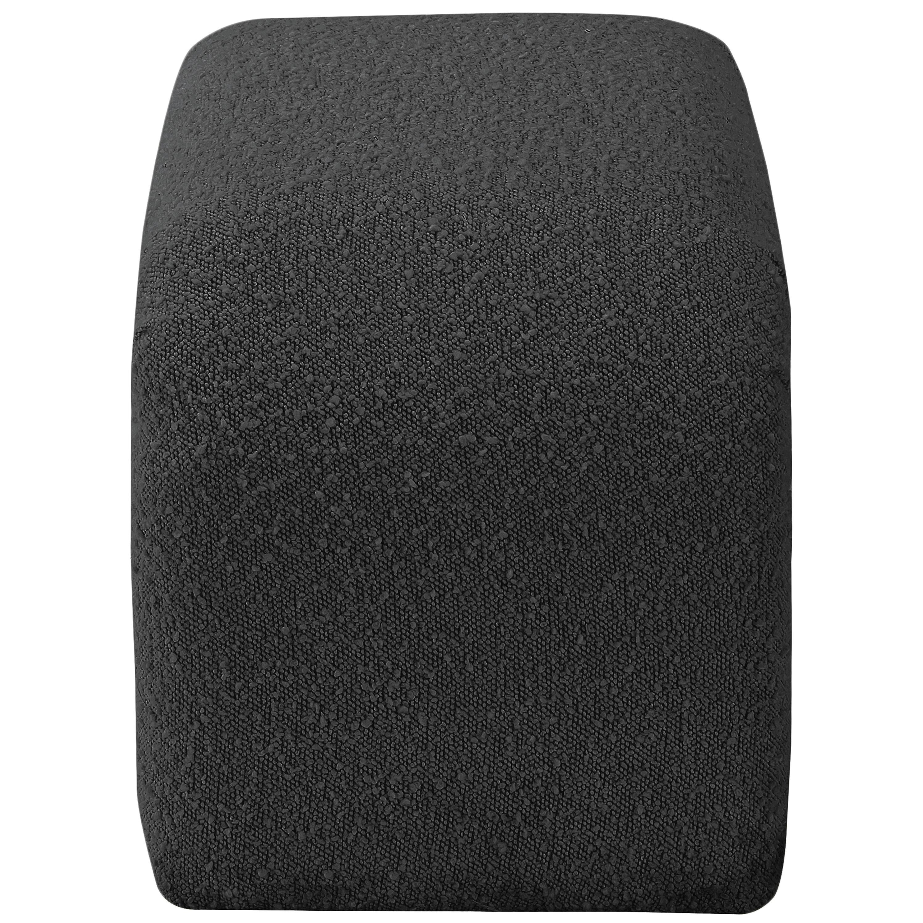 Meridian Niagara Black Boucle Fabric Bench