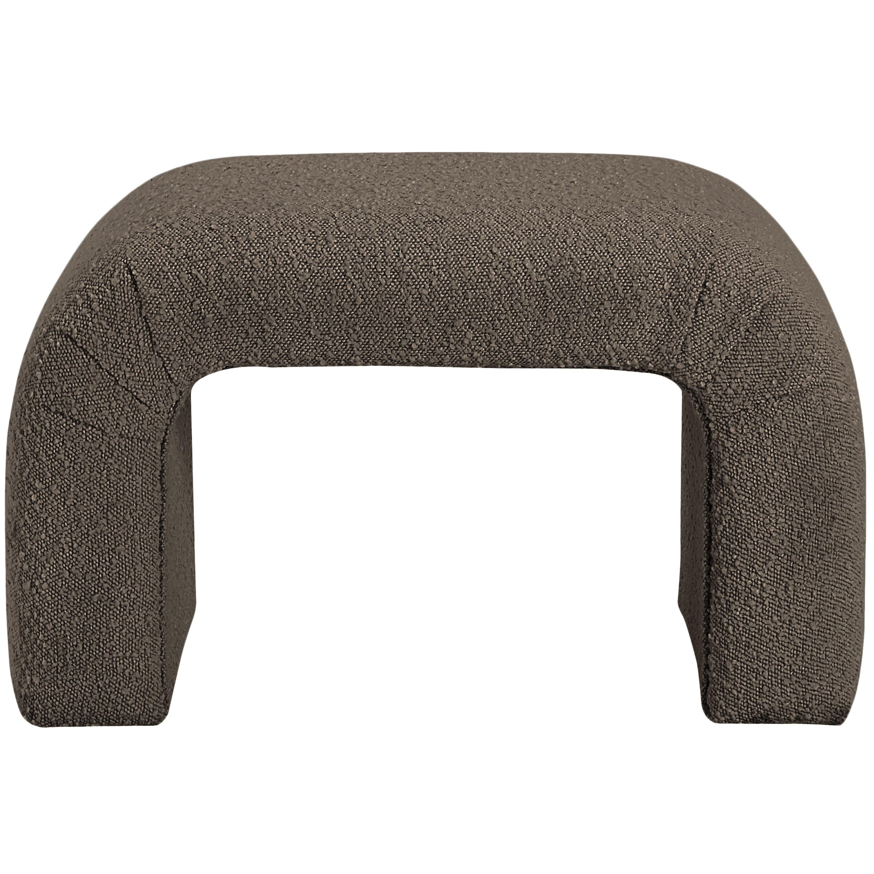 Meridian Niagara Brown Boucle Fabric Bench