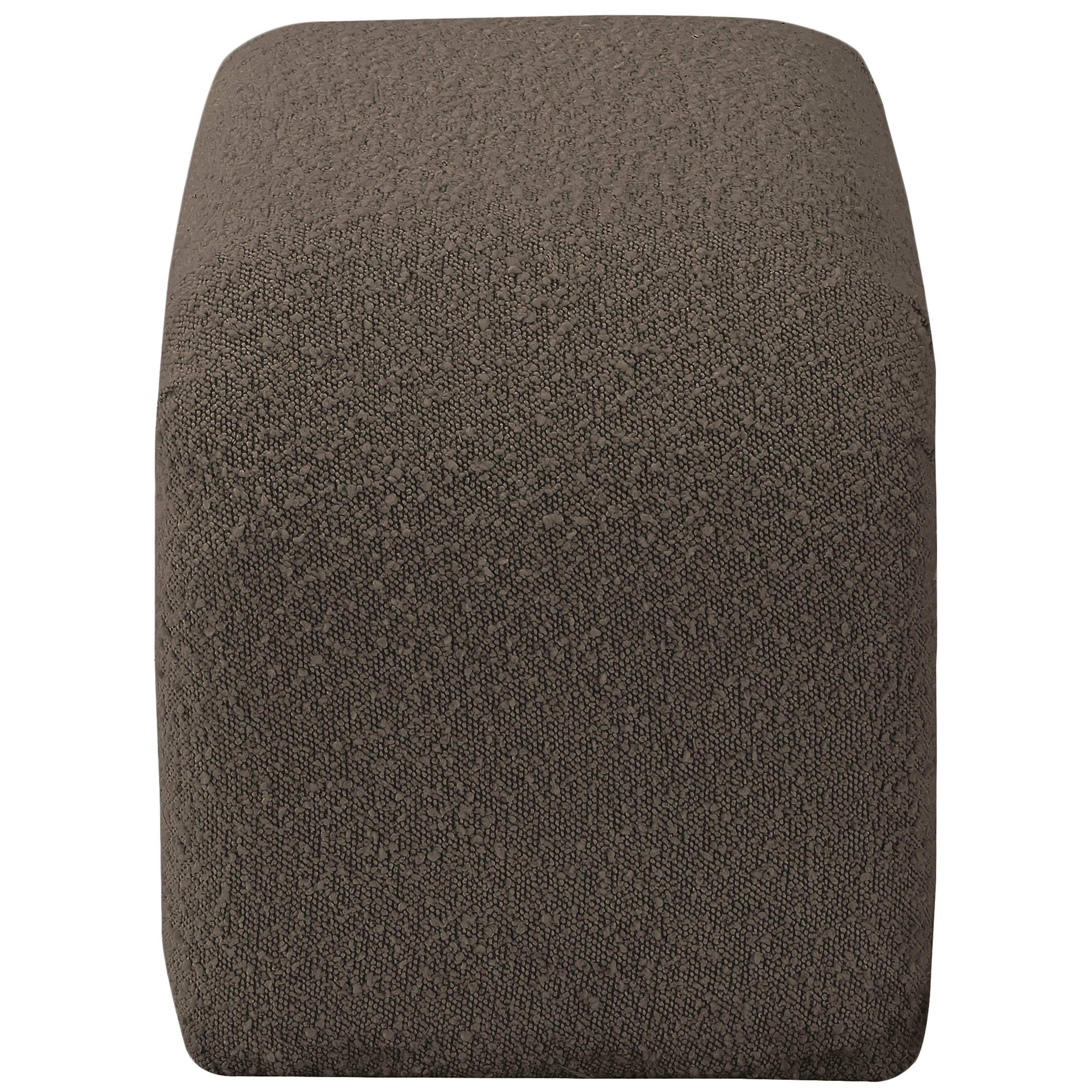 Meridian Niagara Brown Boucle Fabric Bench