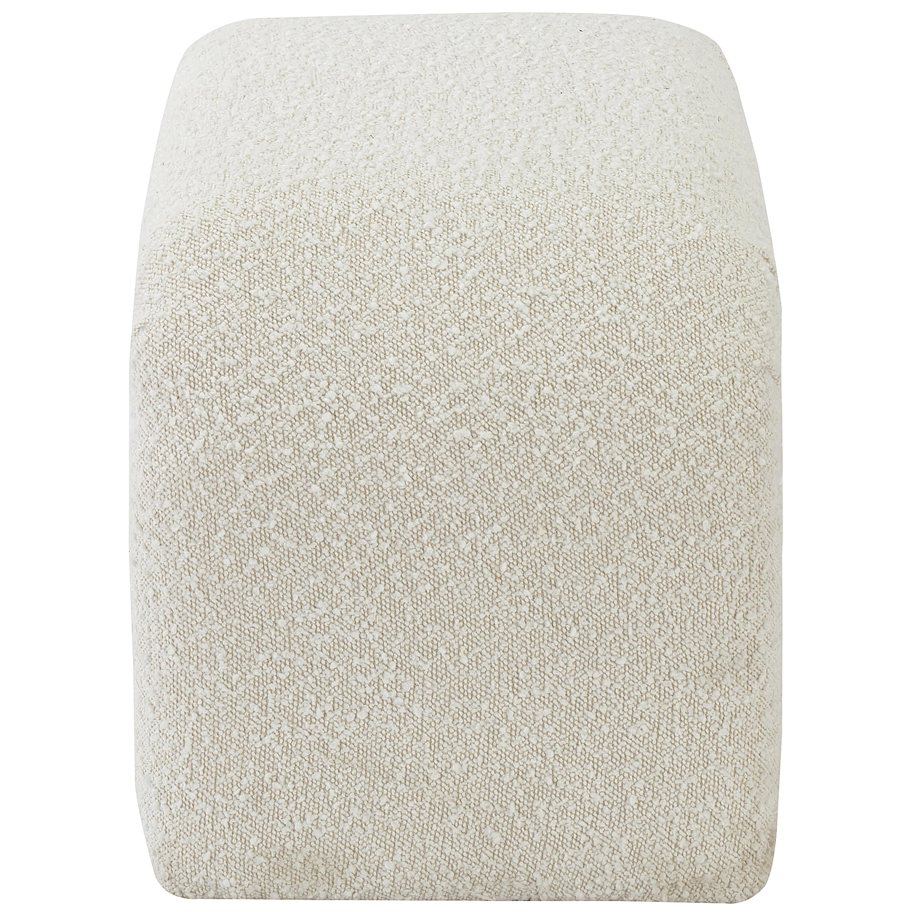 Meridian Niagara Cream Boucle Fabric Bench