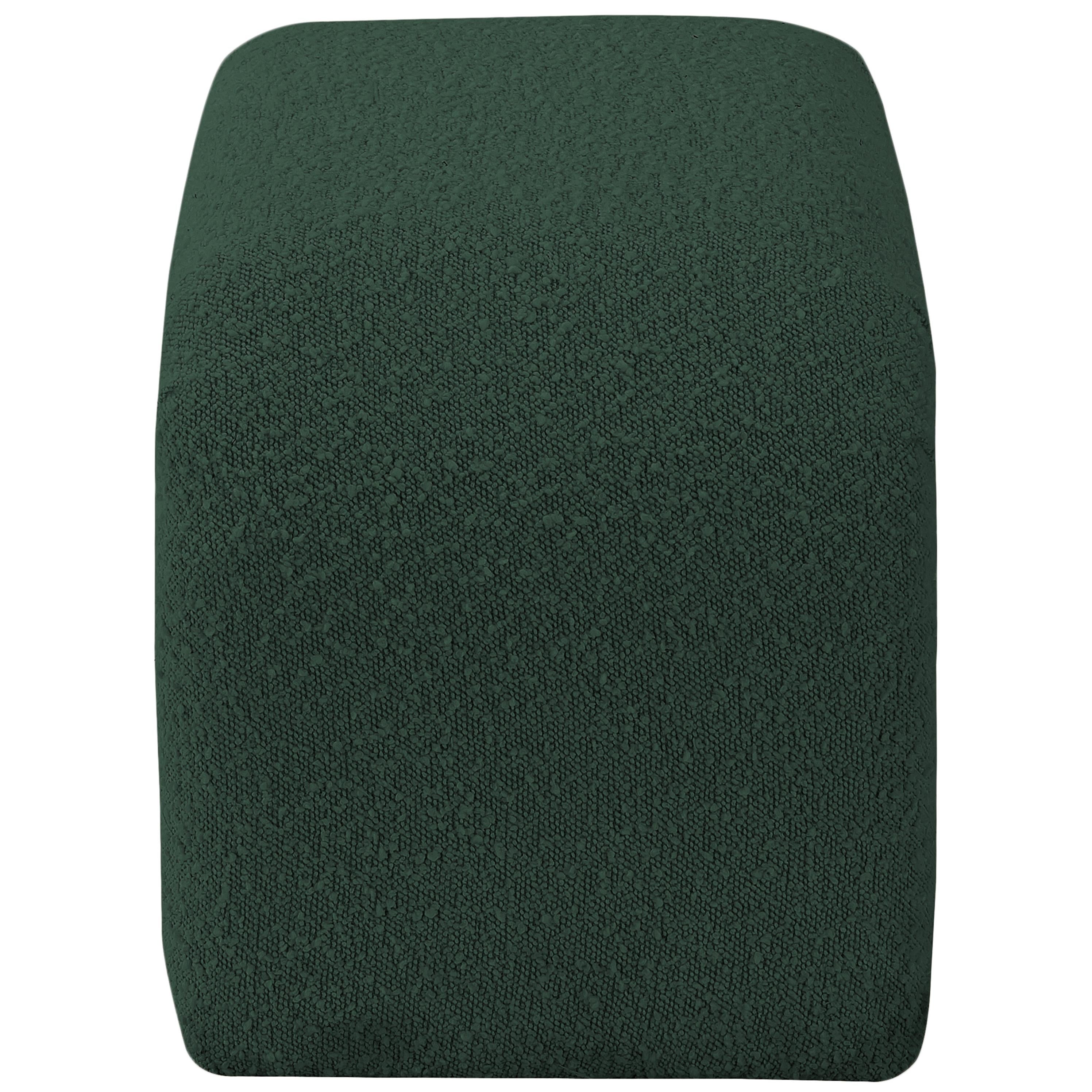 Meridian Niagara Green Boucle Fabric Bench
