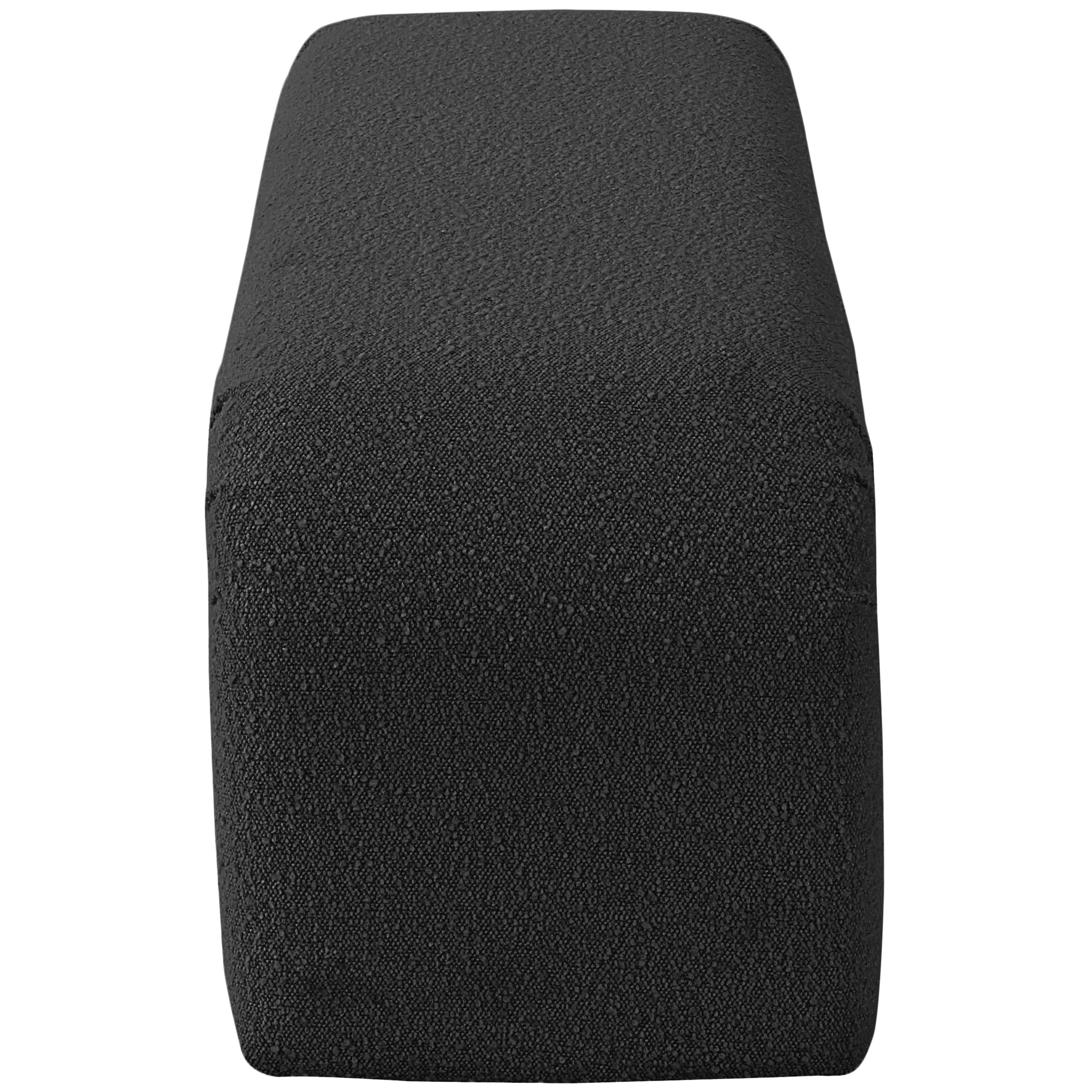 Meridian Niagara Black Boucle Fabric Bench
