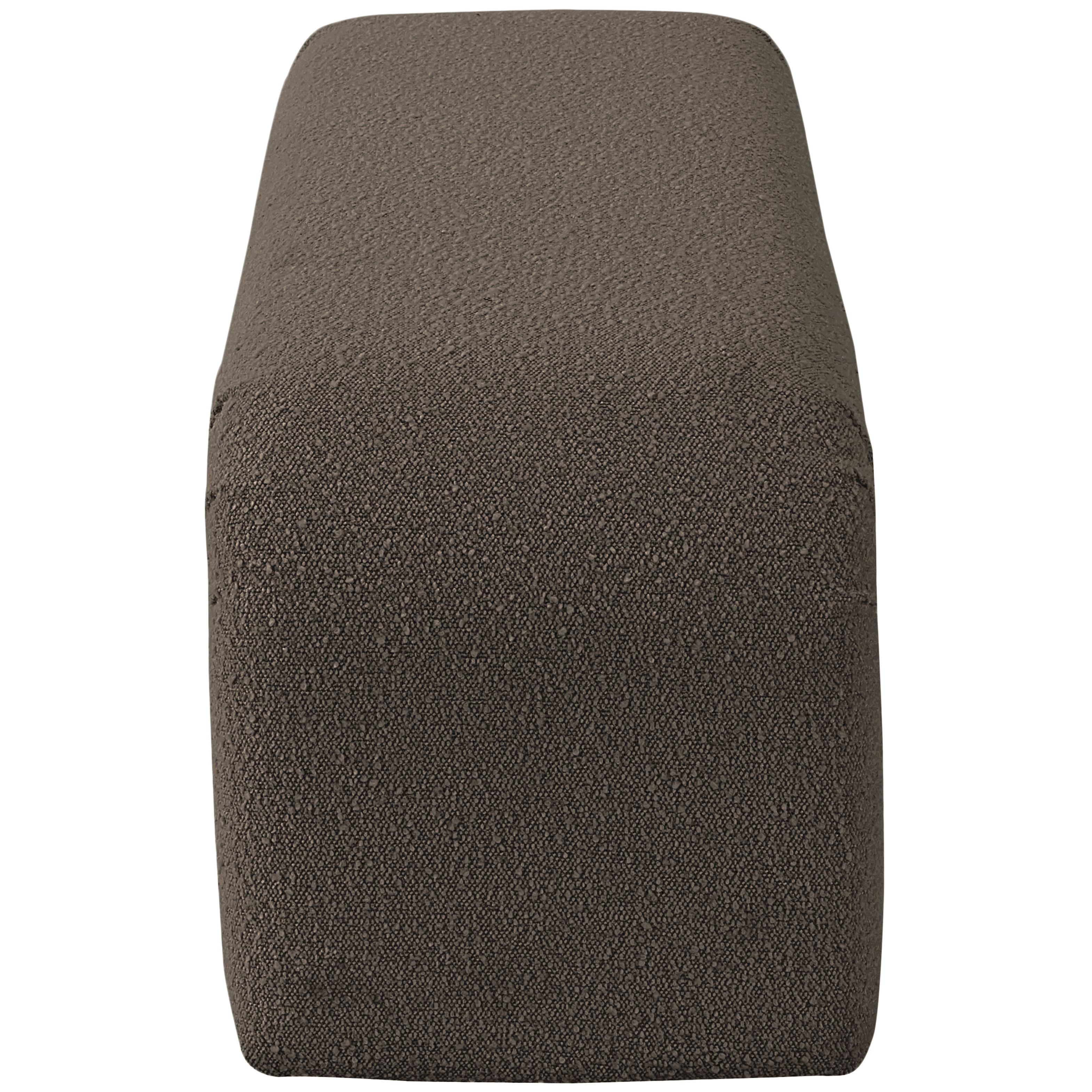 Meridian Niagara Brown Boucle Fabric Bench