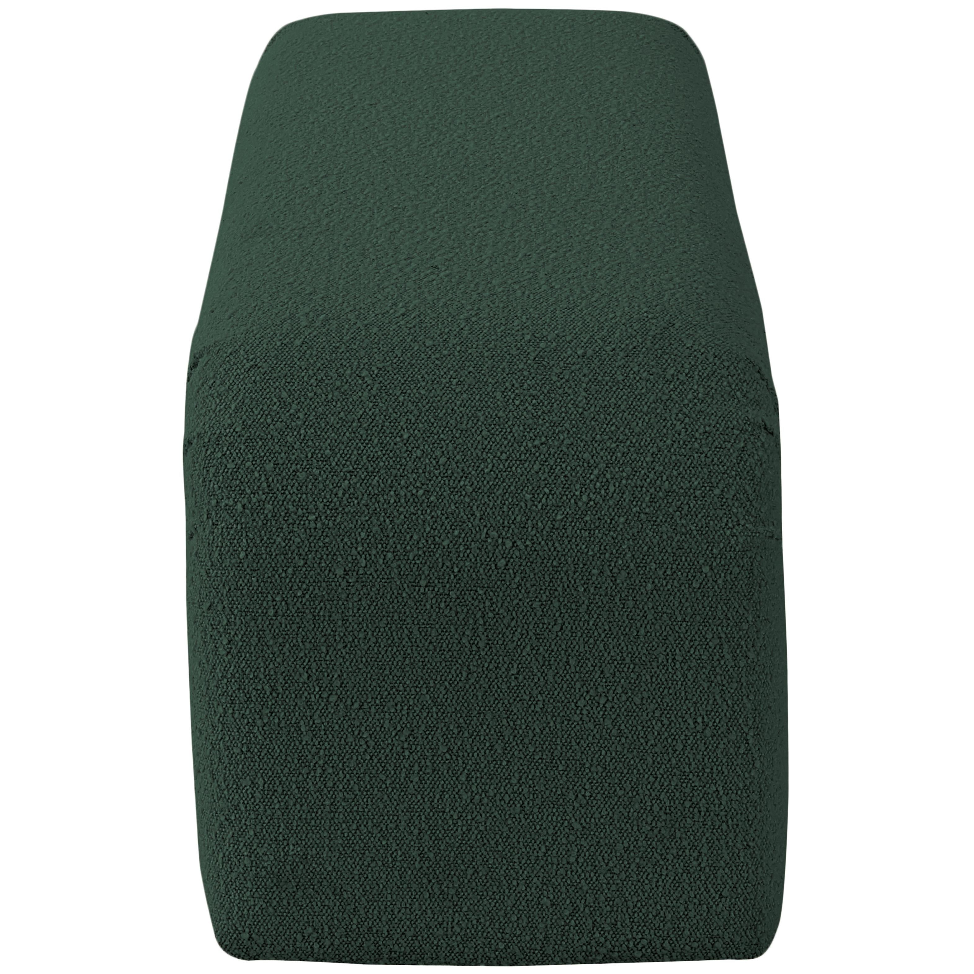 Meridian Niagara Green Boucle Fabric Bench