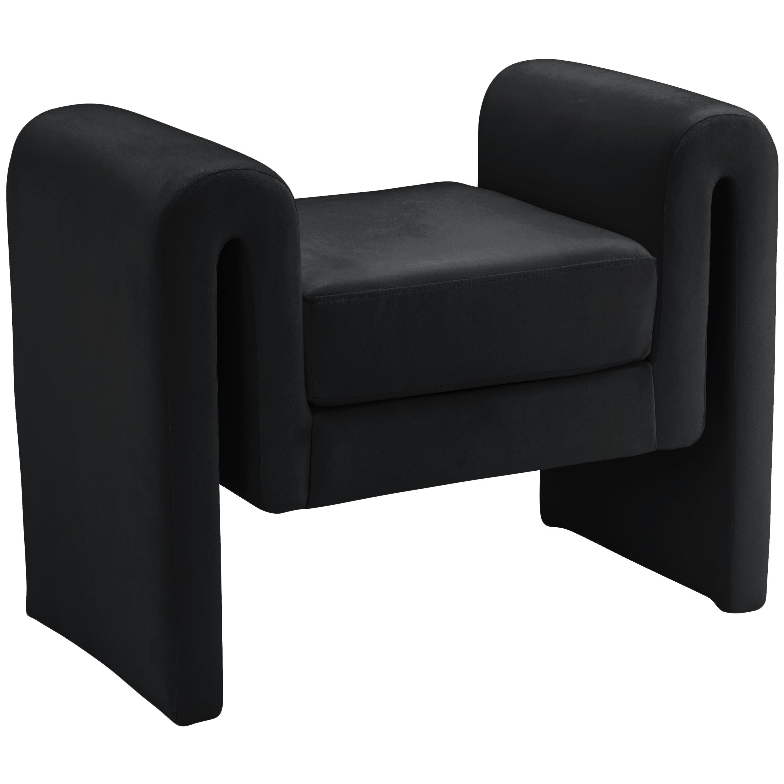 Meridian Sloan Black Velvet Bench