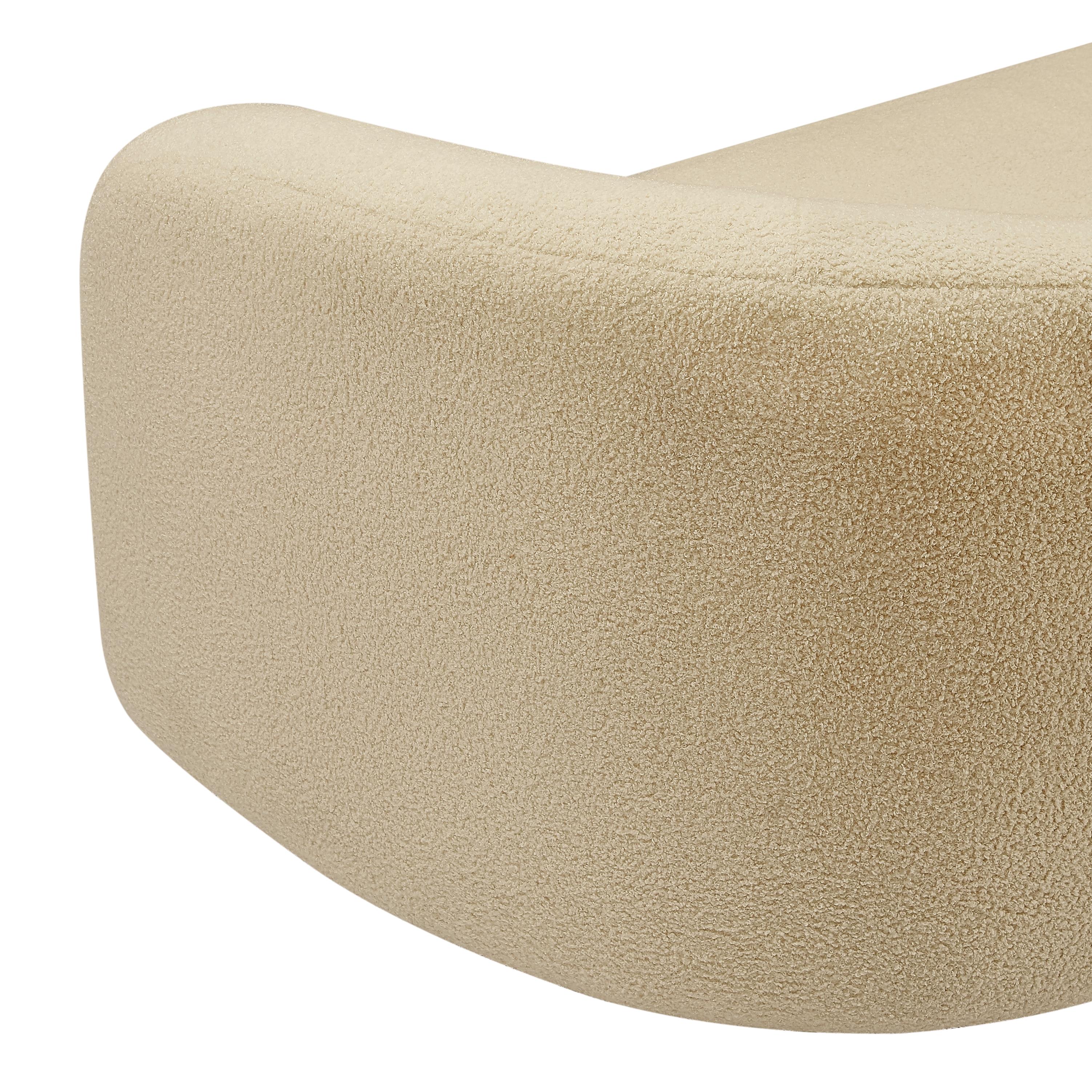 Meridian Kali Beige Faux Shearling Teddy Fabric Chair