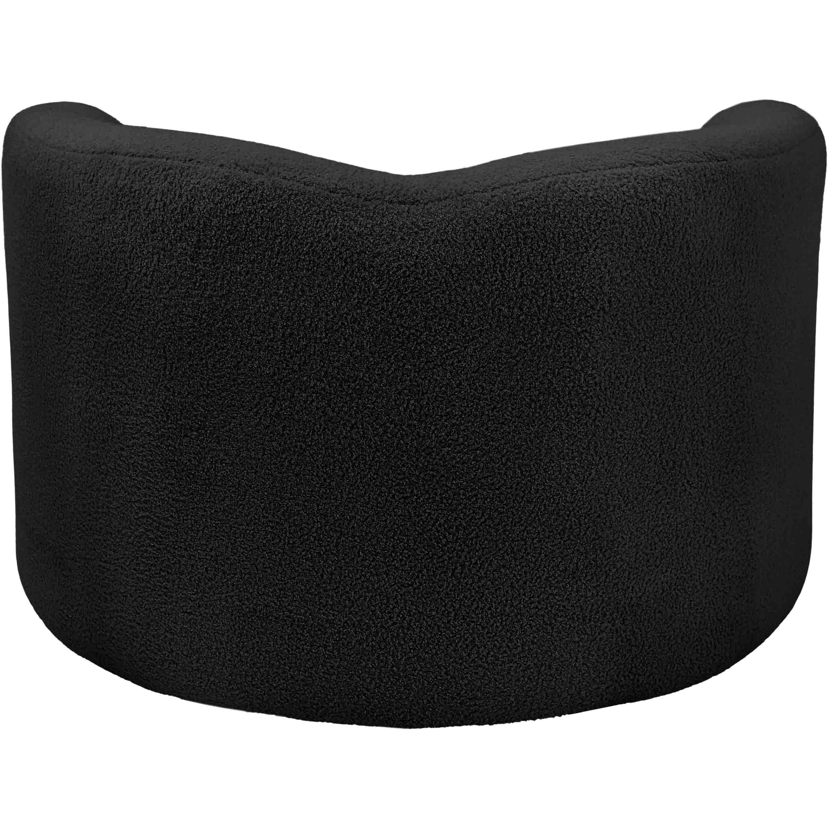 Meridian Kali Black Faux Shearling Teddy Fabric Chair