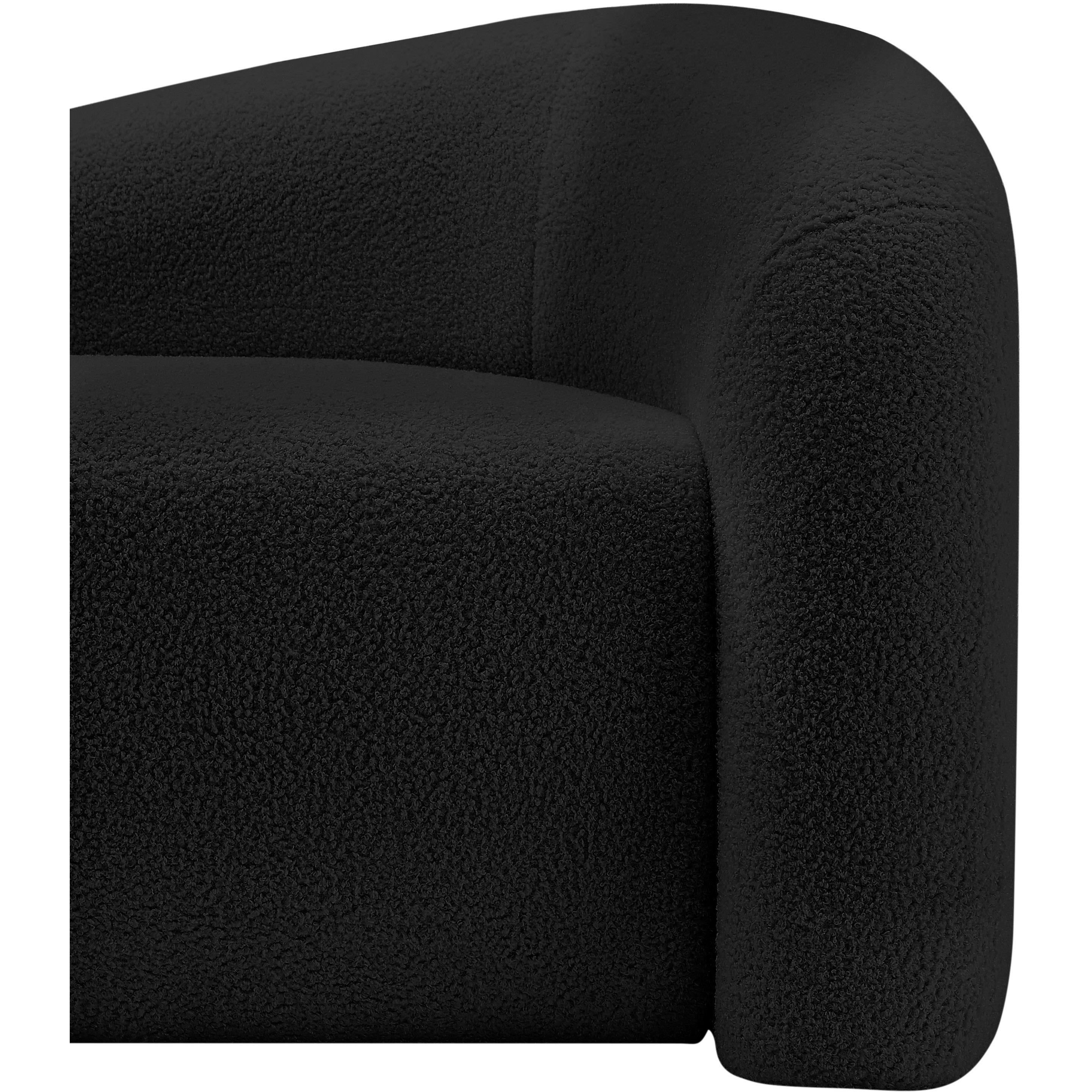 Meridian Kali Black Faux Shearling Teddy Fabric Chair