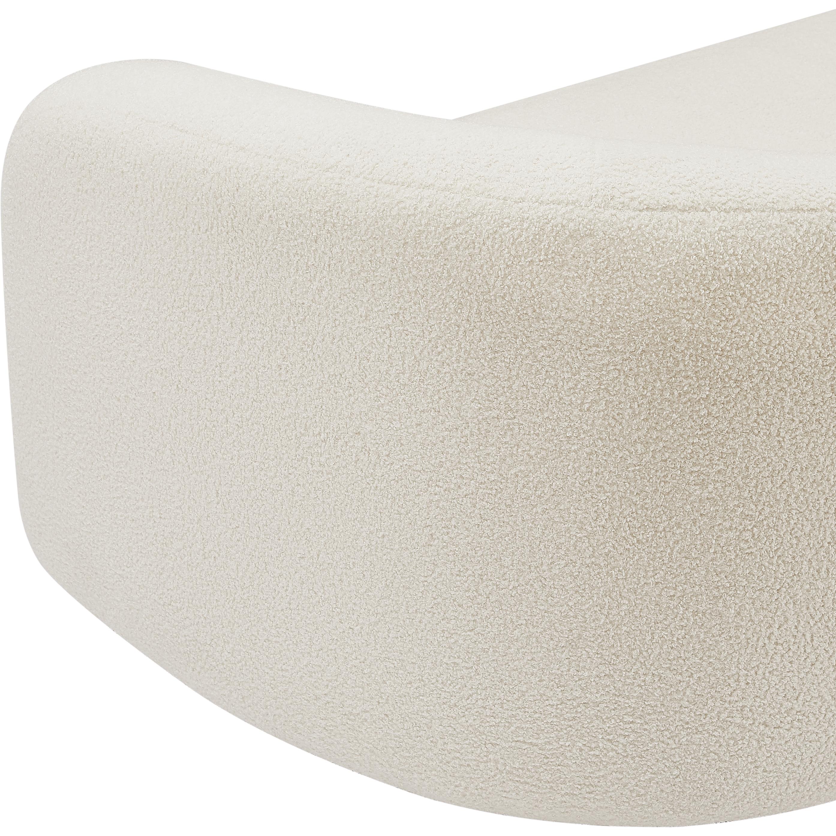 Meridian Kali Cream Faux Shearling Teddy Fabric Chair