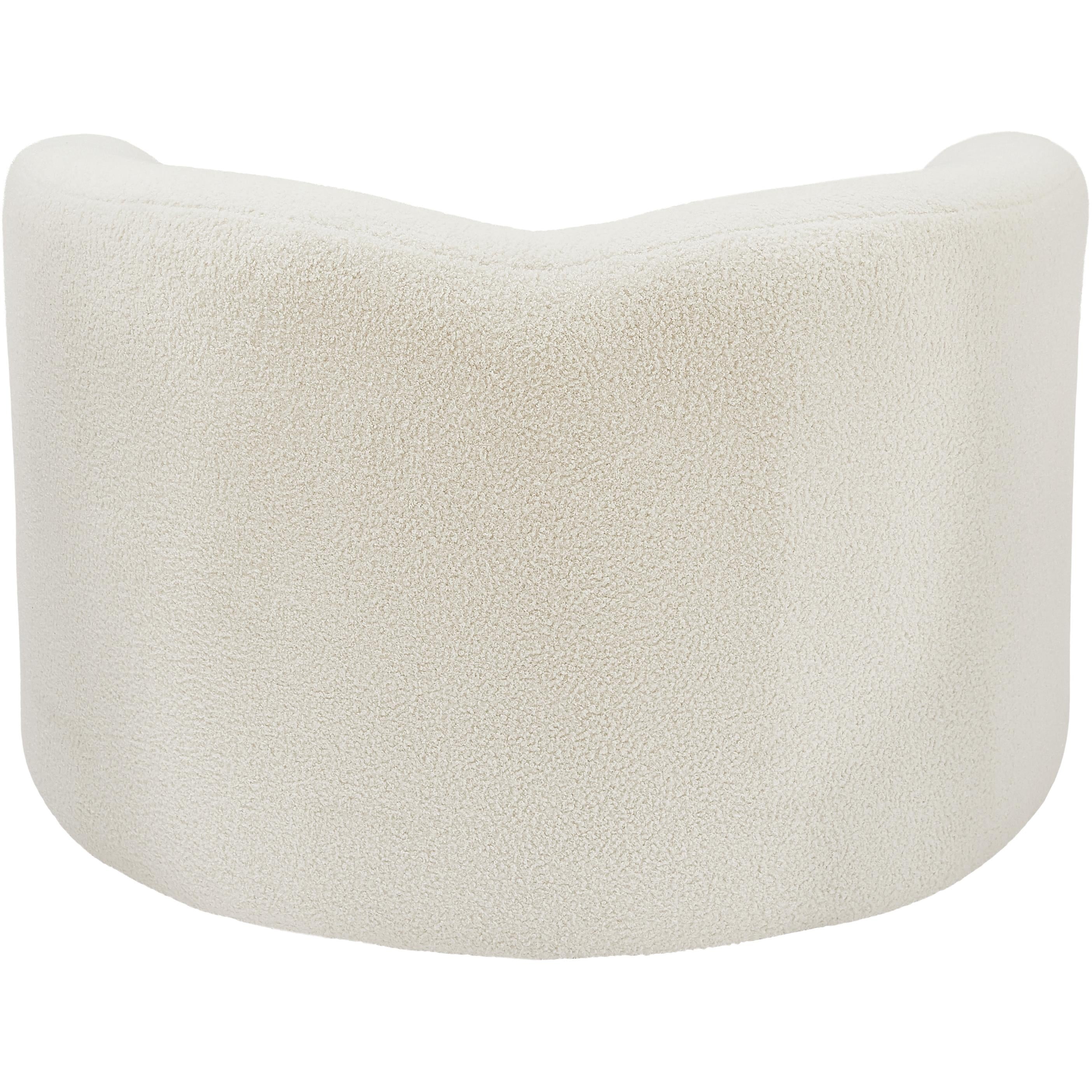Meridian Kali Cream Faux Shearling Teddy Fabric Chair