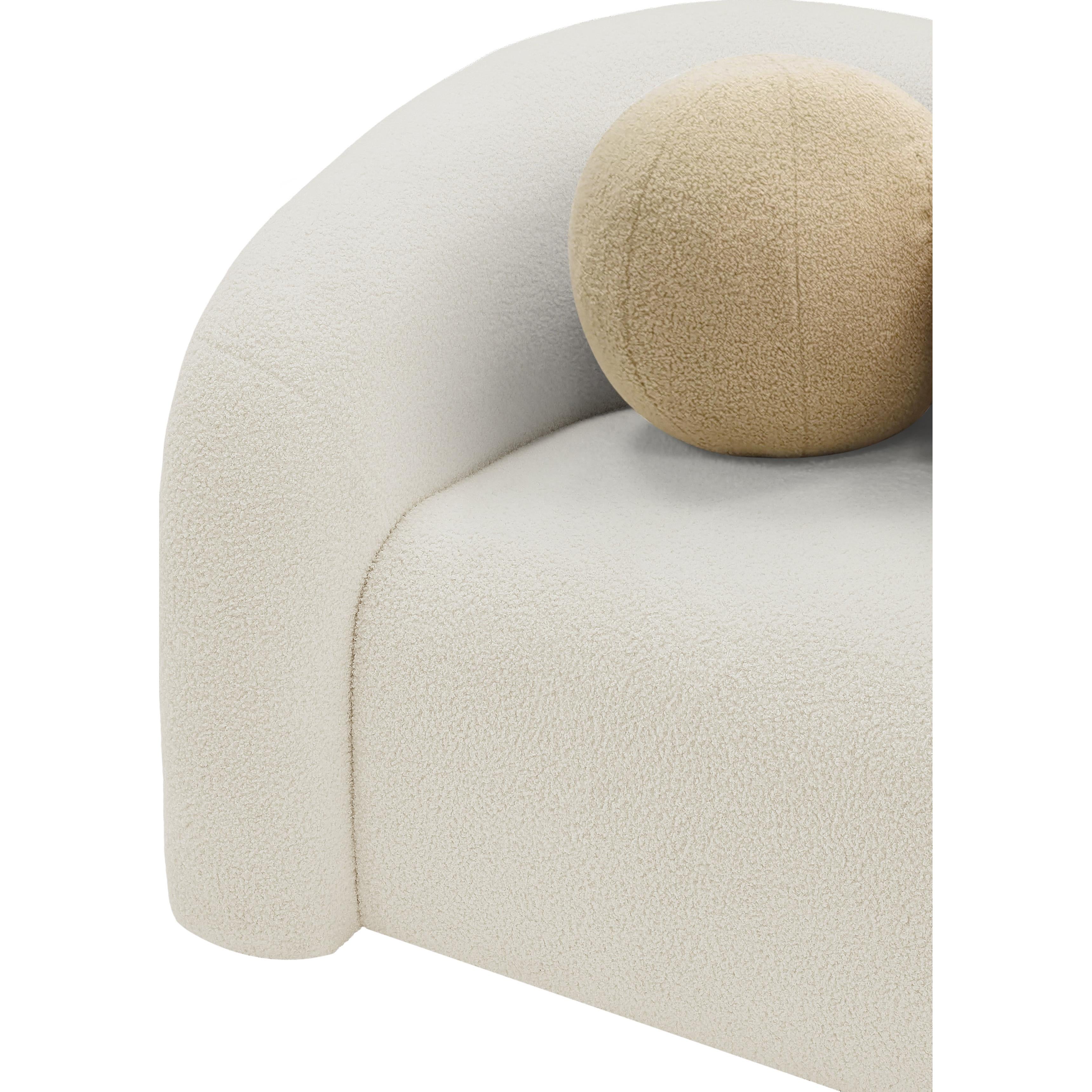Meridian Kali Cream Faux Shearling Teddy Fabric Chair