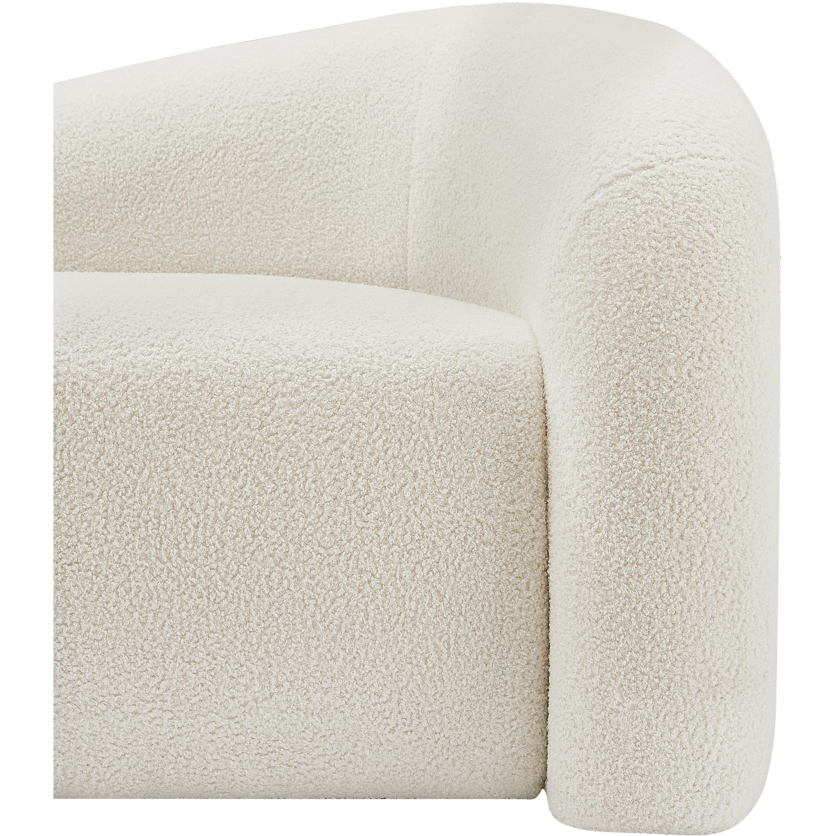 Meridian Kali Cream Faux Shearling Teddy Fabric Chair