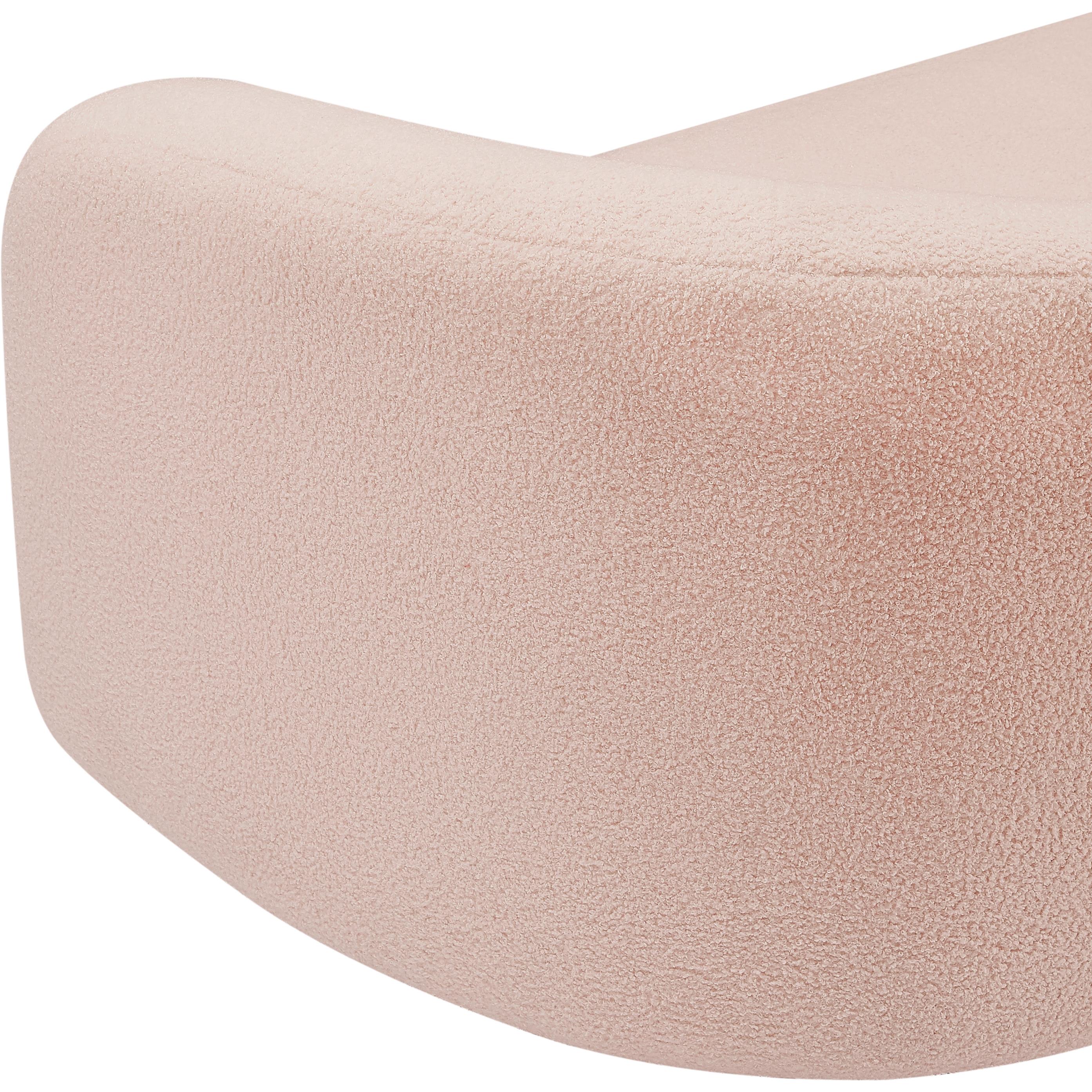 Meridian Kali Pink Faux Shearling Teddy Fabric Chair
