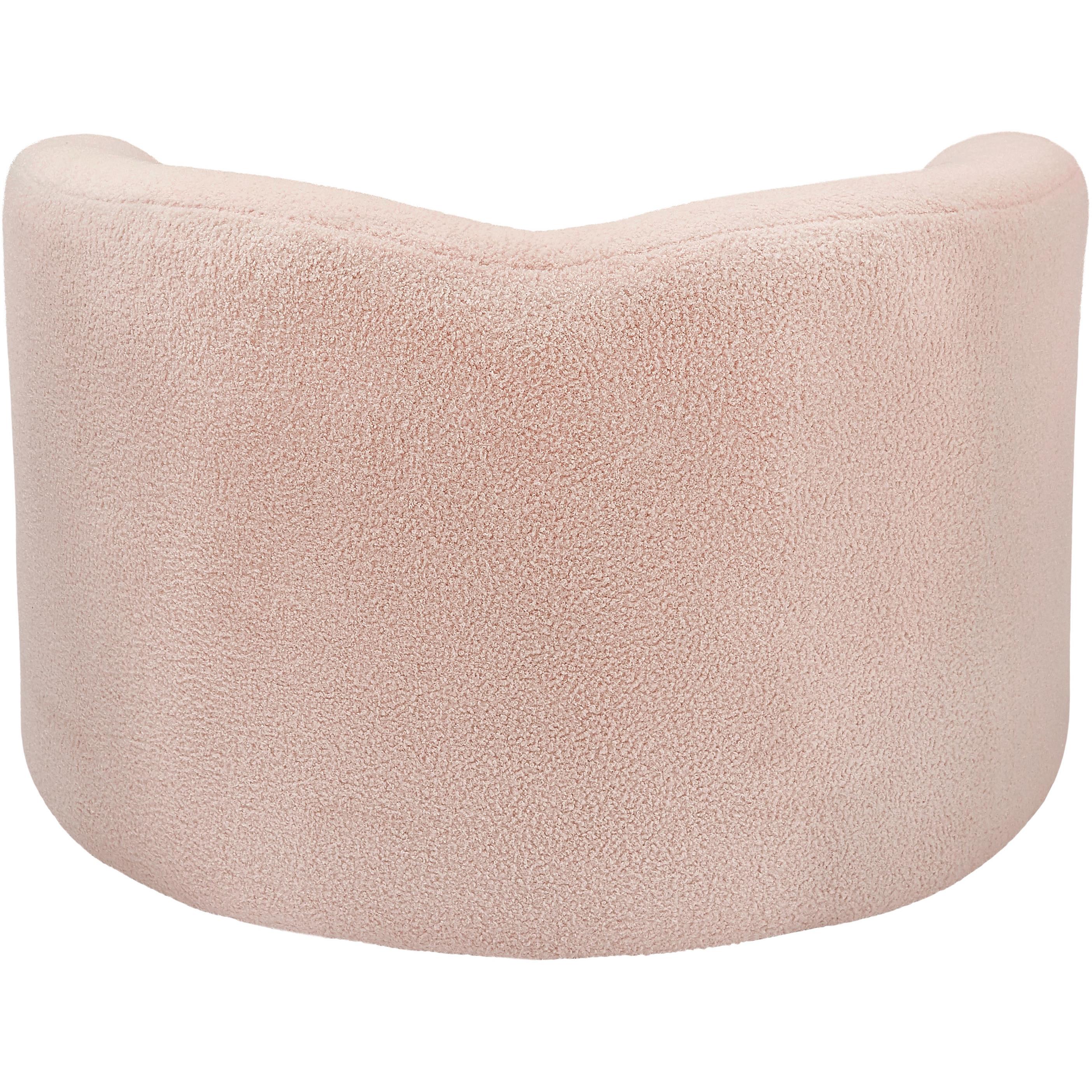 Meridian Kali Pink Faux Shearling Teddy Fabric Chair