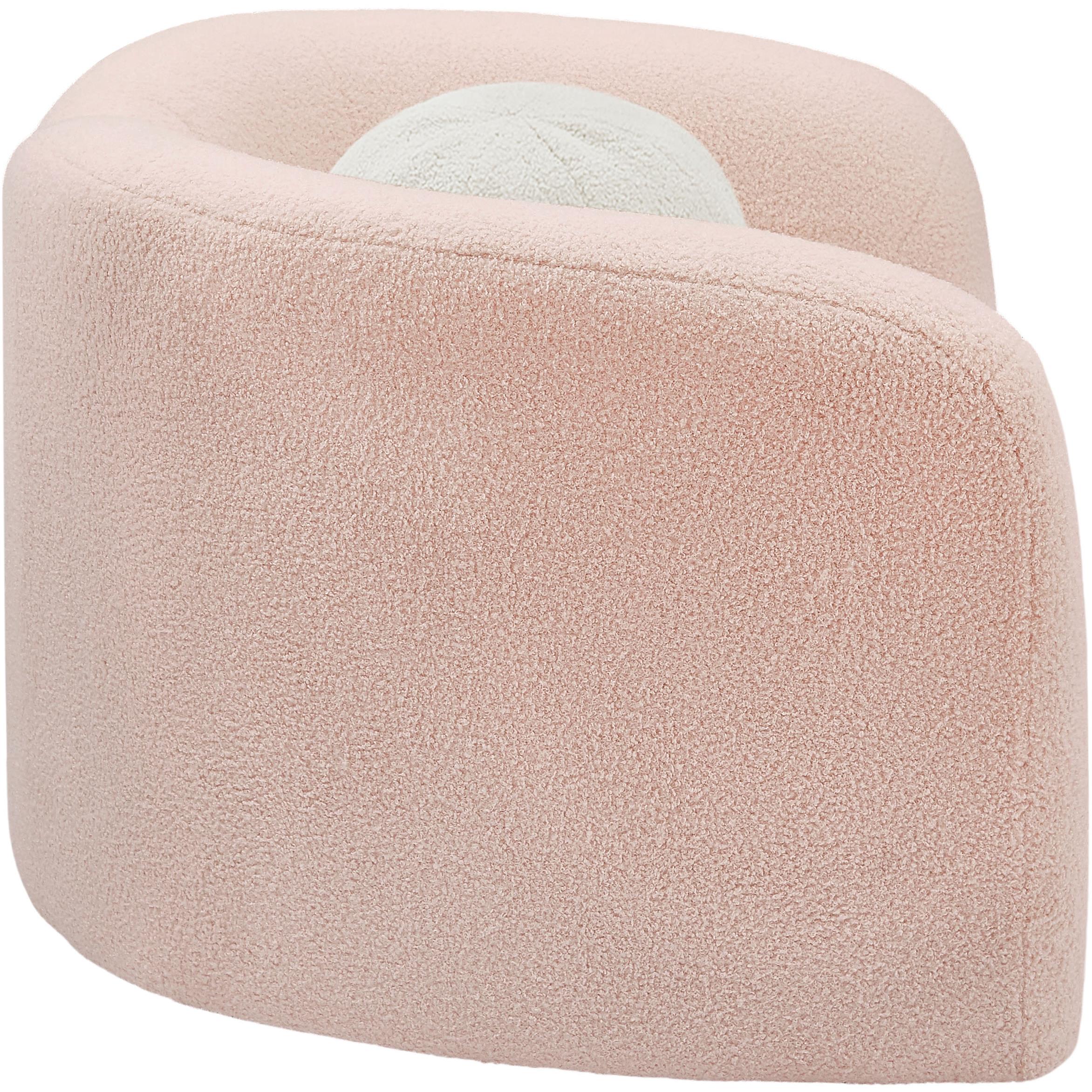 Meridian Kali Pink Faux Shearling Teddy Fabric Chair