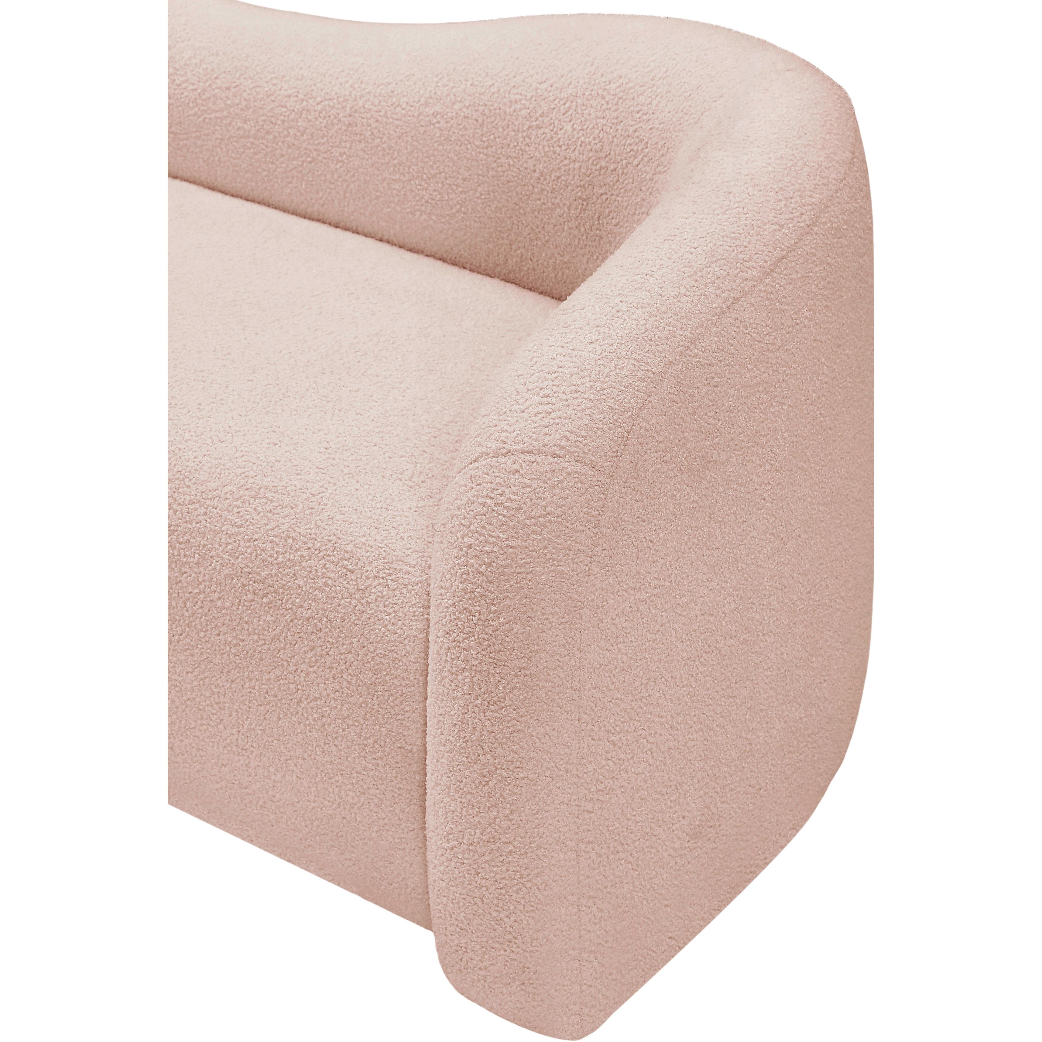 Meridian Kali Pink Faux Shearling Teddy Fabric Chair