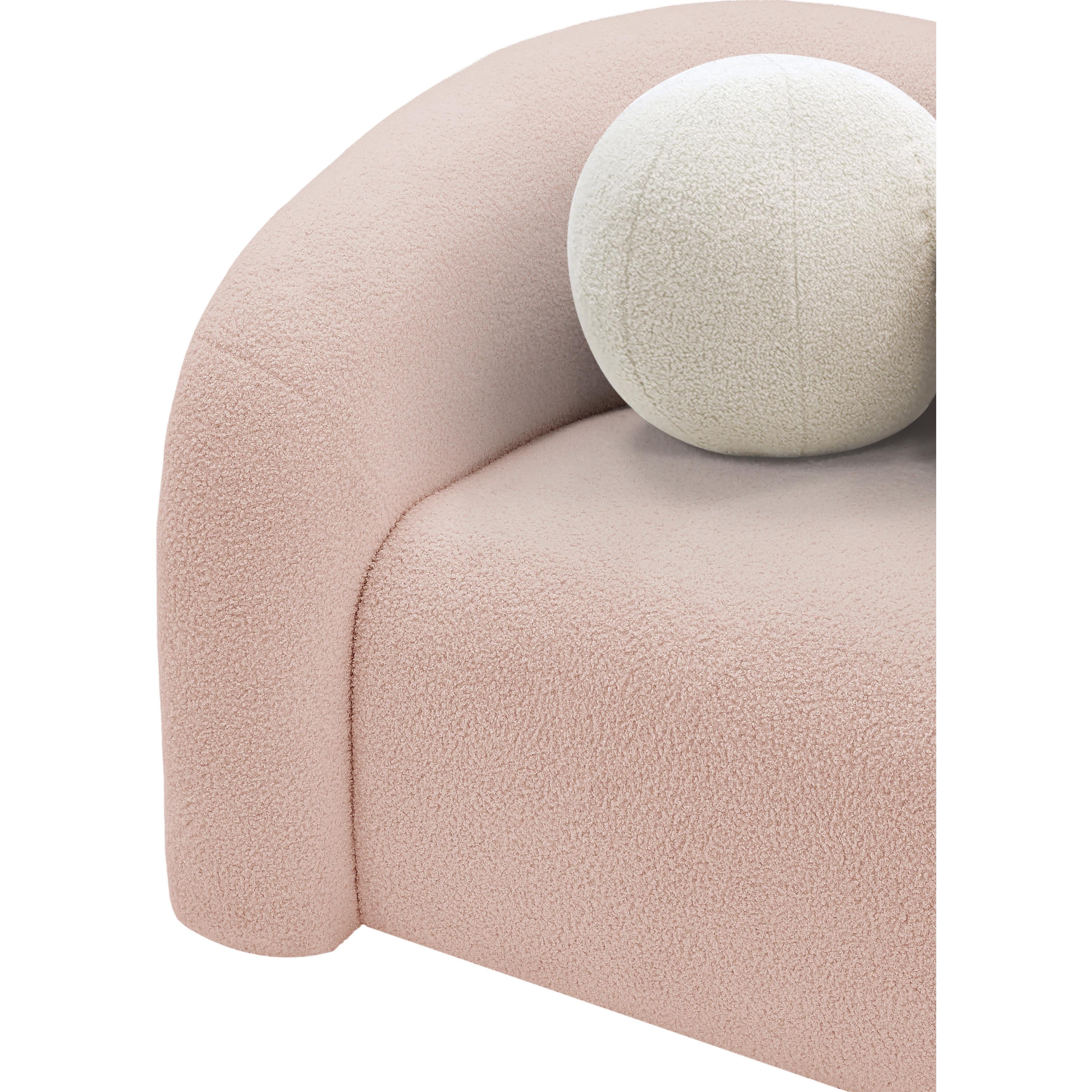 Meridian Kali Pink Faux Shearling Teddy Fabric Chair