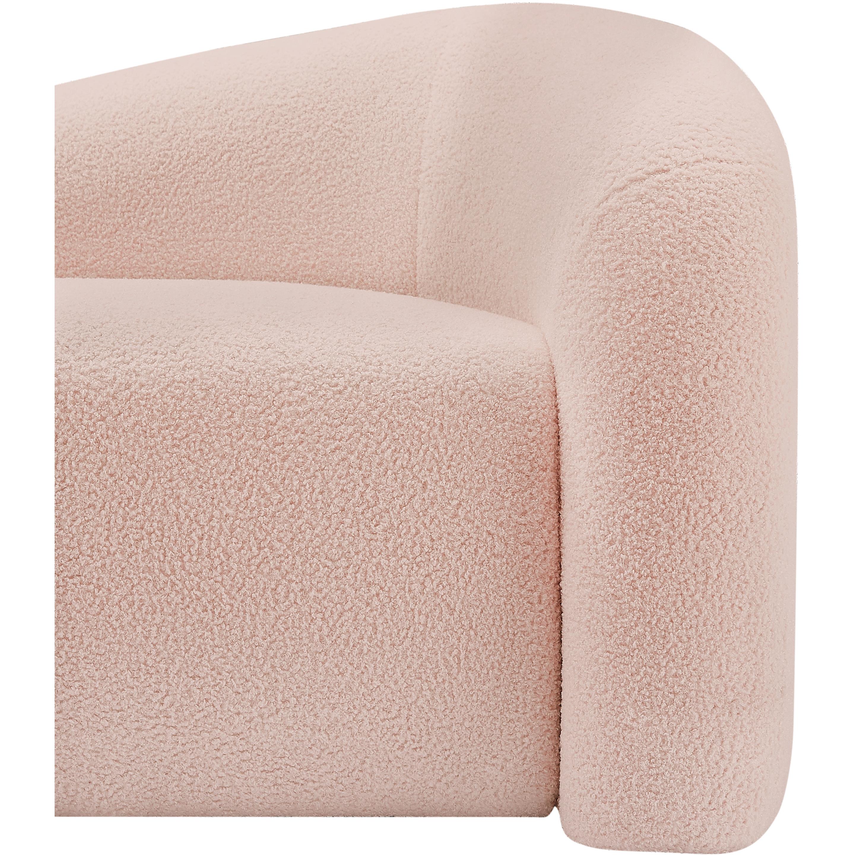 Meridian Kali Pink Faux Shearling Teddy Fabric Chair