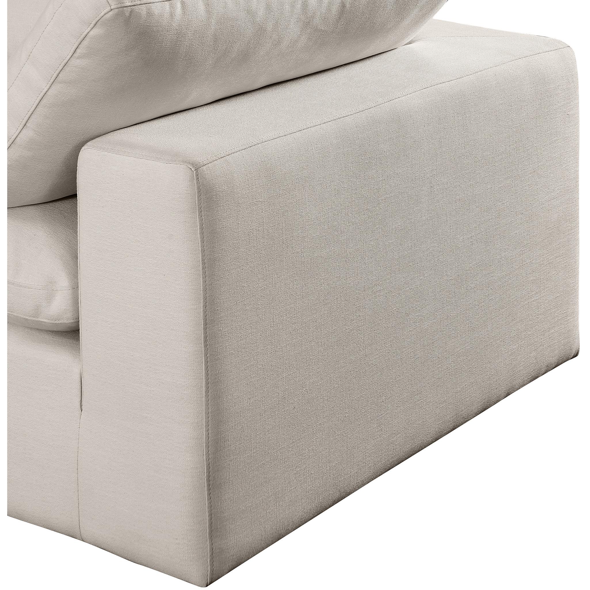 Meridian Comfy Beige Linen Textured Fabric Modular Corner Chair