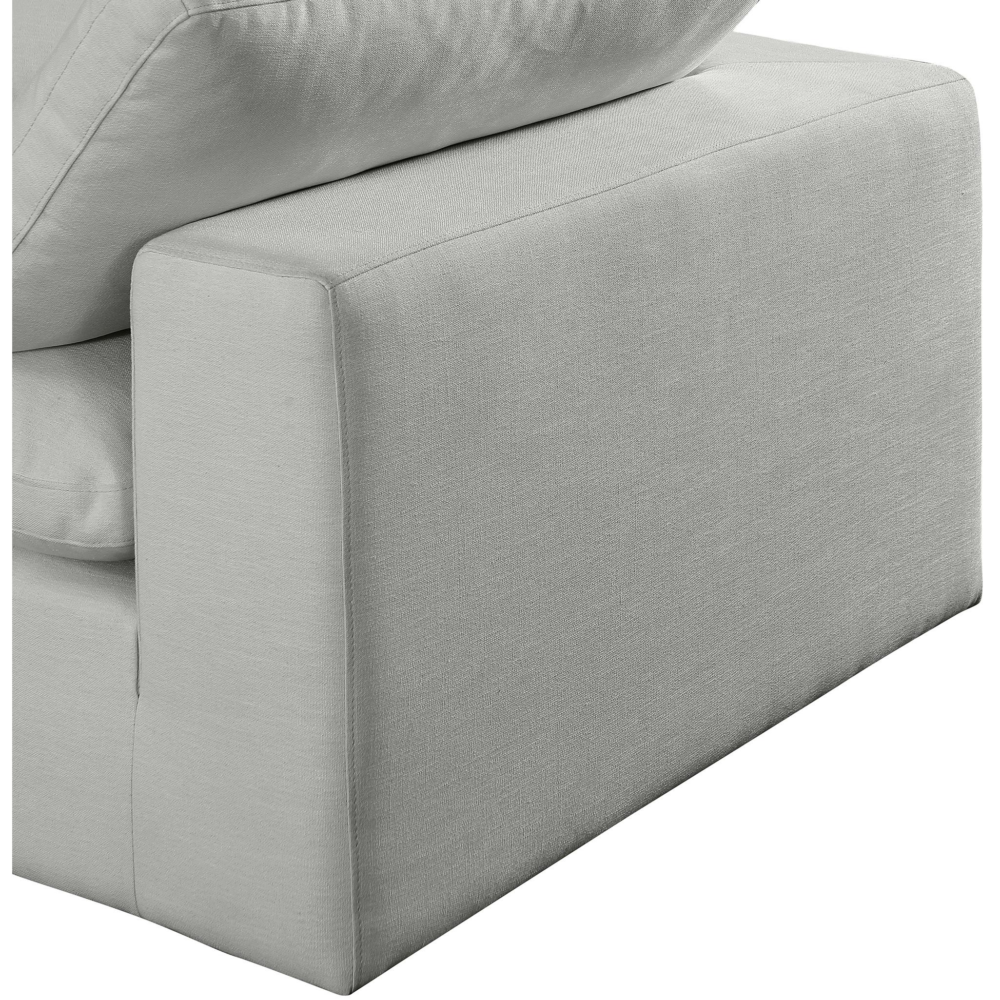 Meridian Comfy Grey Linen Textured Fabric Modular Corner Chair