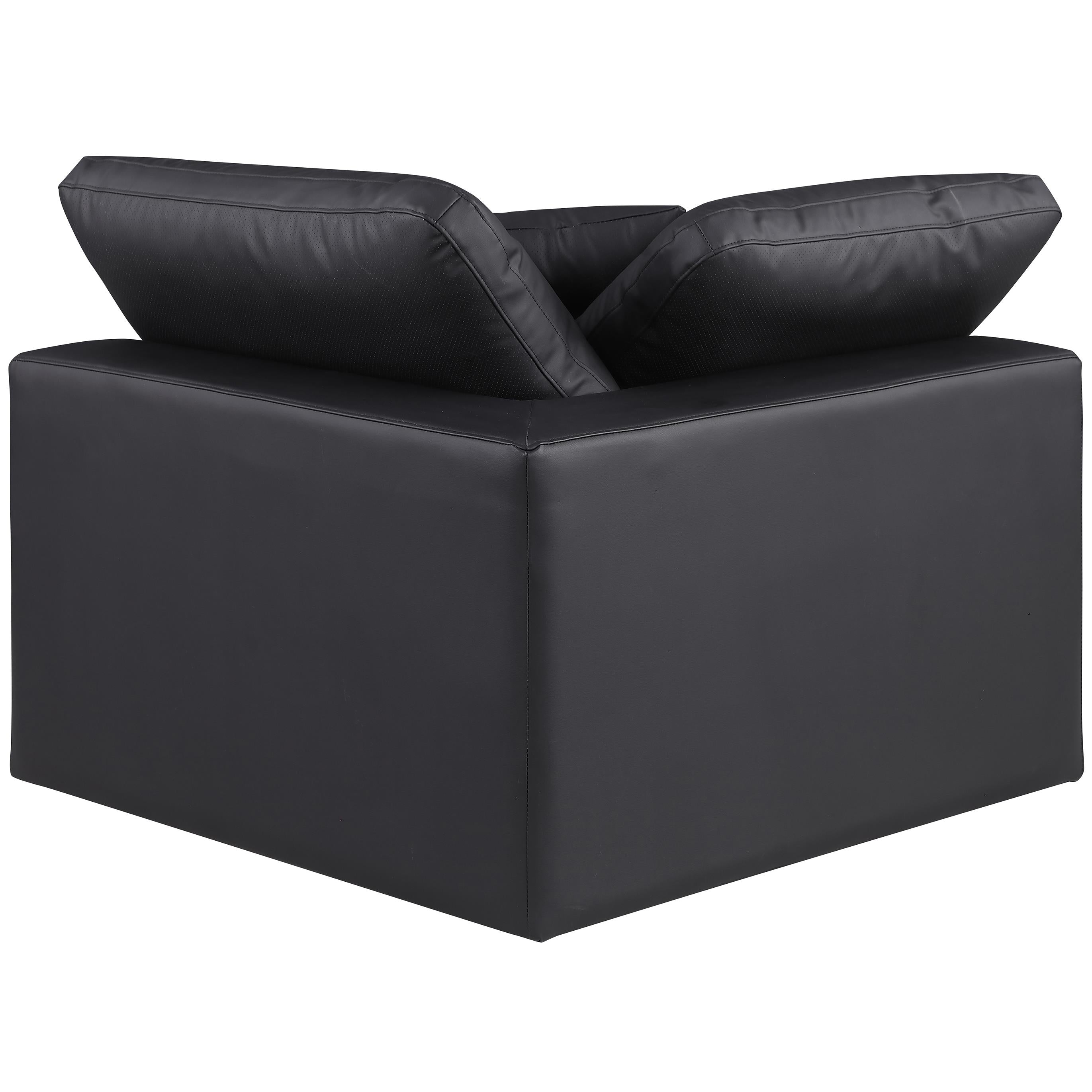 Meridian Comfy Black Vegan Leather Modular Corner Chair